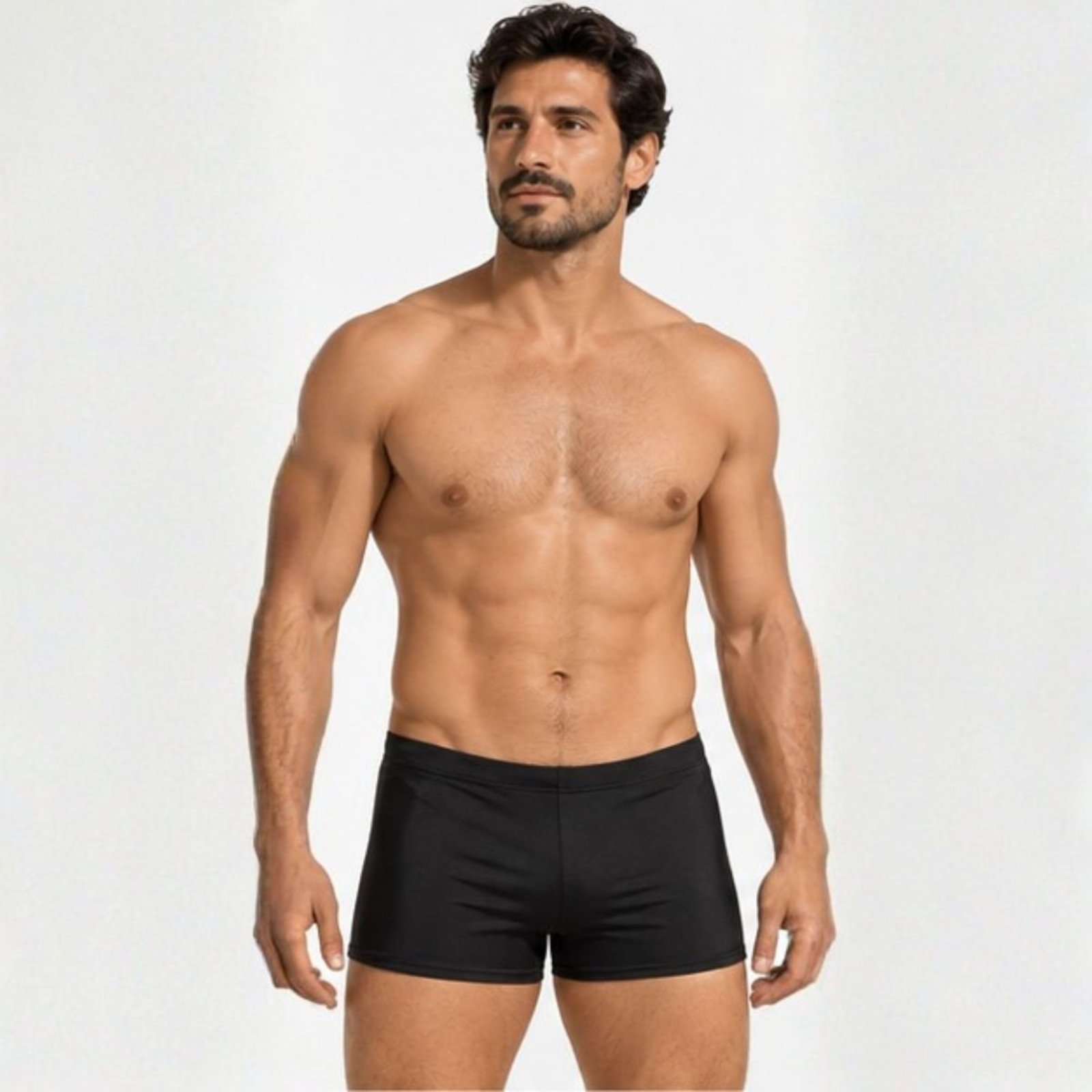 Sunga Boxer Slim Fitness Masculina Uv Microfibra Forrada Preta