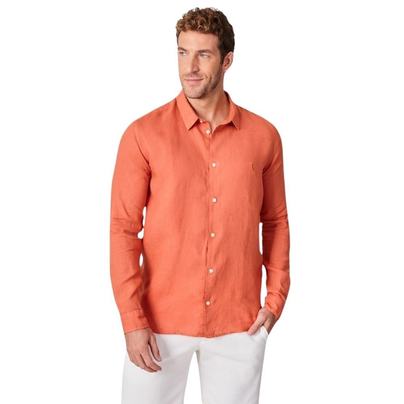 Vista 2 CAMISA ML LINHO TINTURADO Reserva vermelho Reserva vermelho