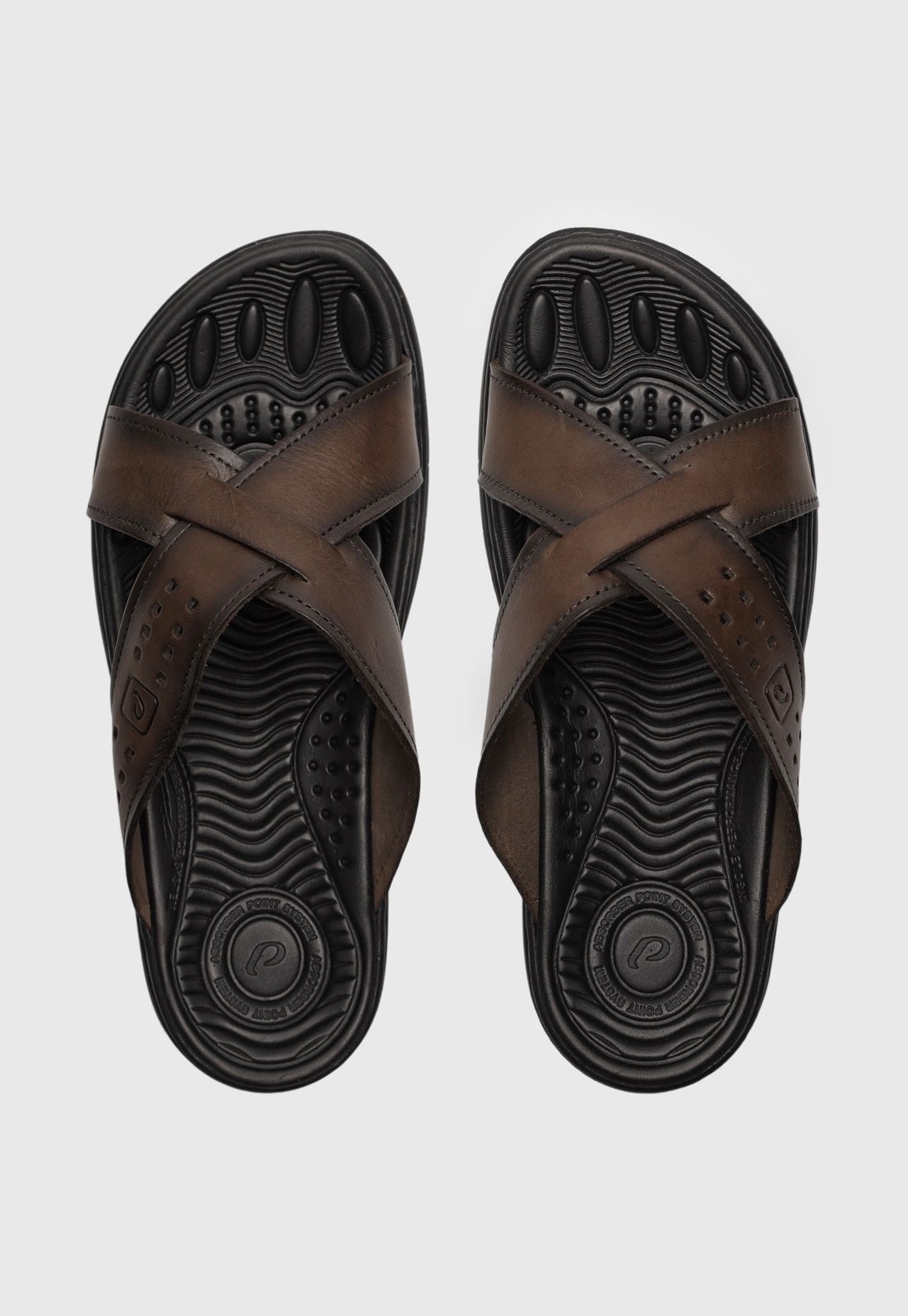 Chinelo Pegada Pesponto Café