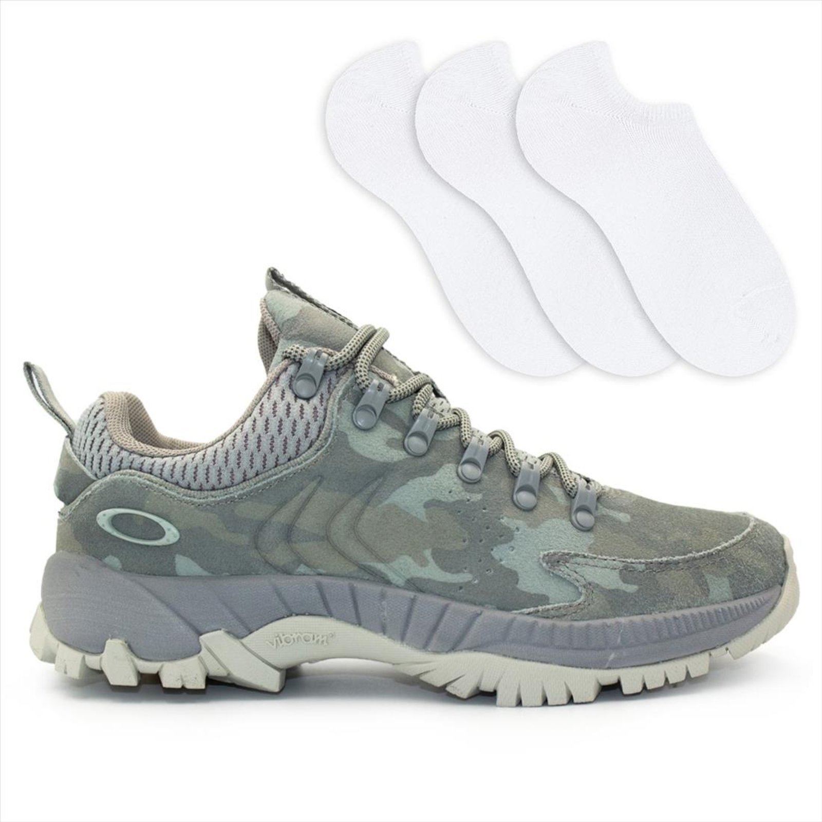 Tênis Oakley Masculino Casual Dust Camo + 3 Pares De Meias