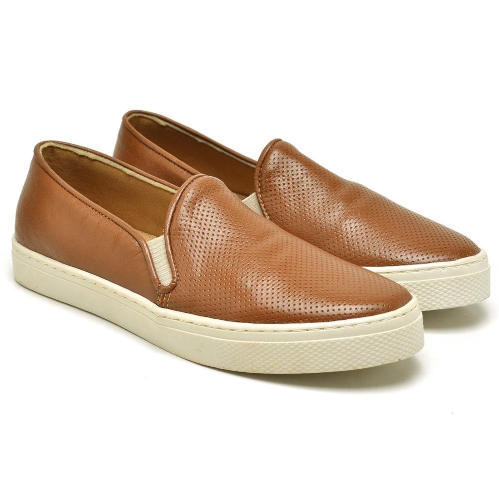 Slip On Feminino Tênis Couro Respirável Leve