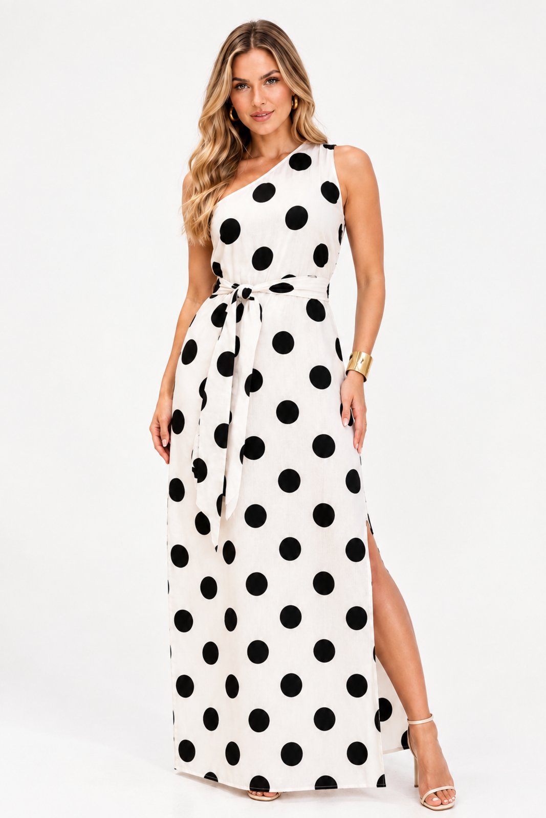 Vestido Longo Feminino Tendência Poá