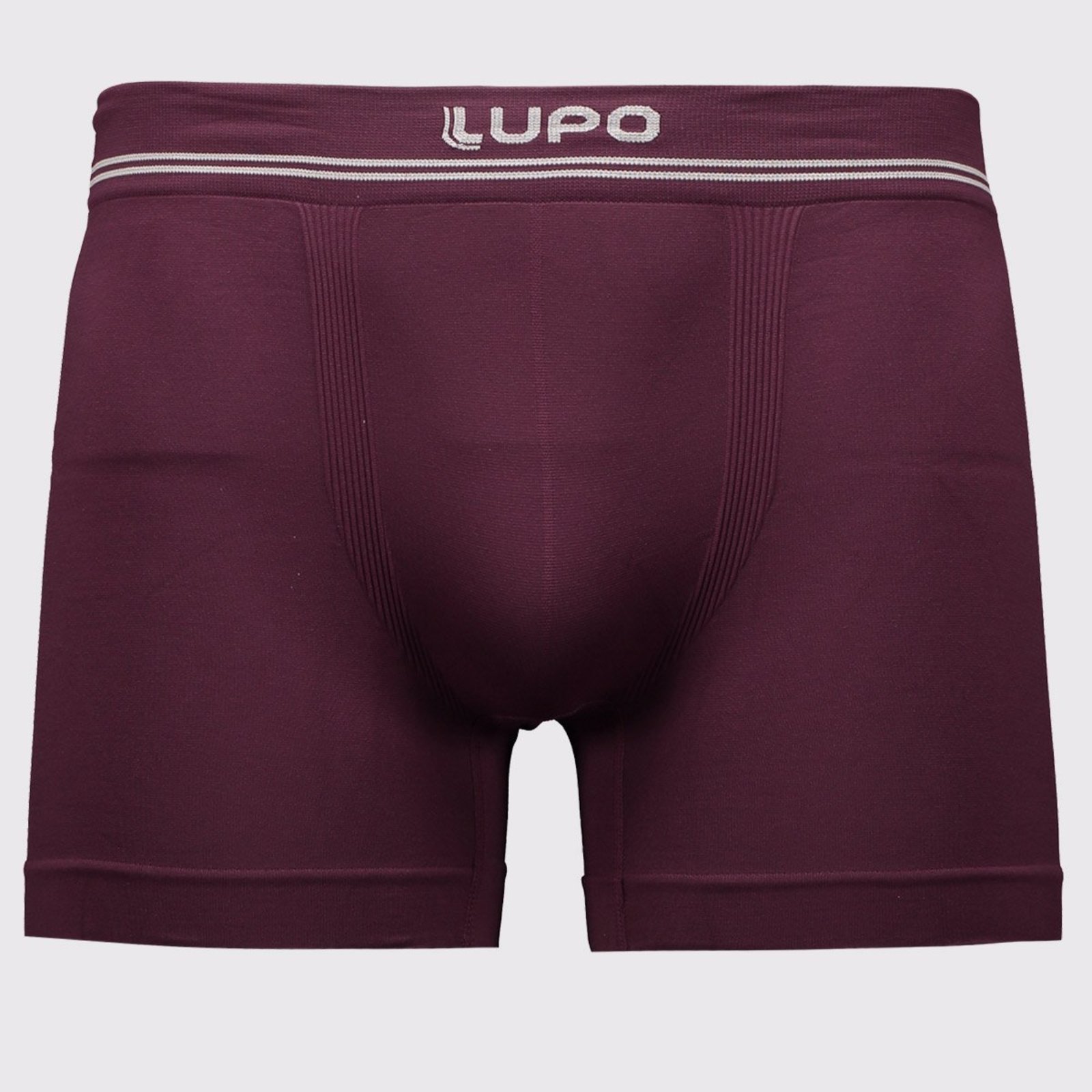 Cueca Boxer Lupo Microfibra Sem Costura Vinho e Branco