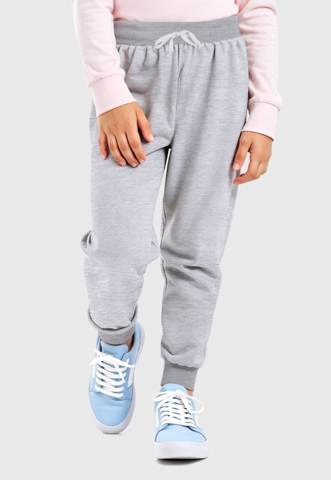 Infantil – Calça Moletom Menino Cinza Claro Benellys