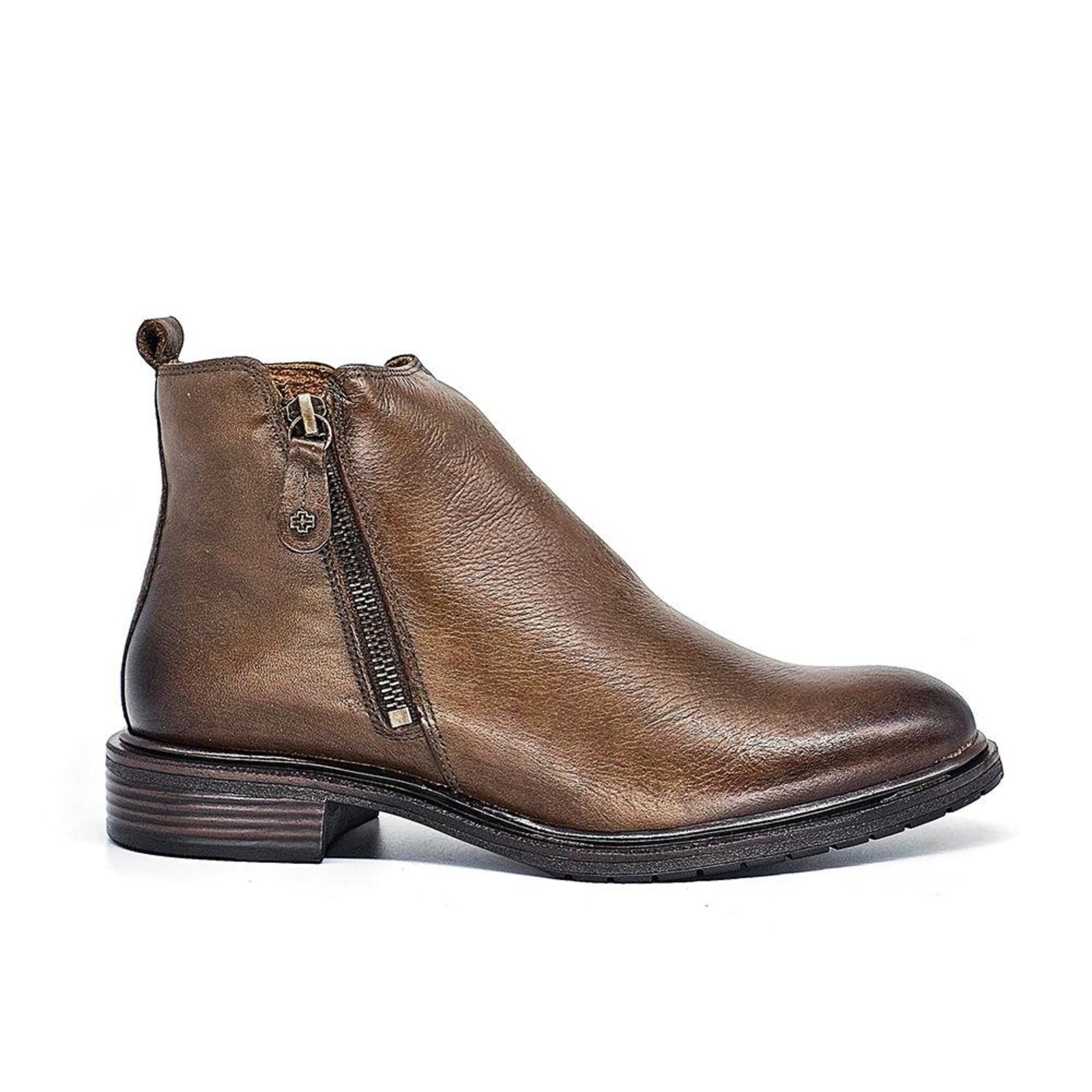 Bota Feminina DIA017 Couro Terracota Ferrugem Incolor