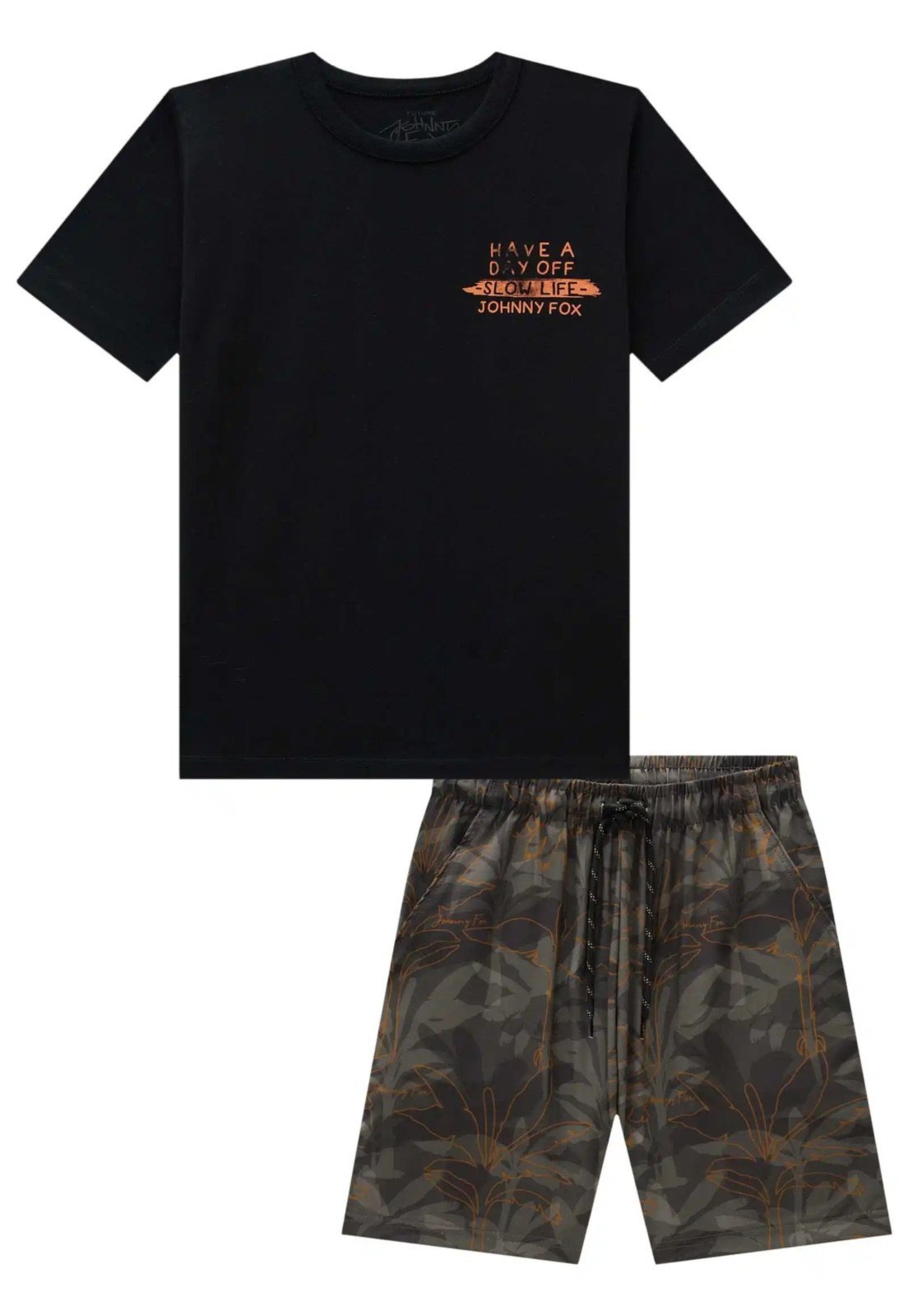Vista 3 Infantil - Conjunto Menino Bermuda Estampada Johnny Fox 10 unico Johnny Fox unico