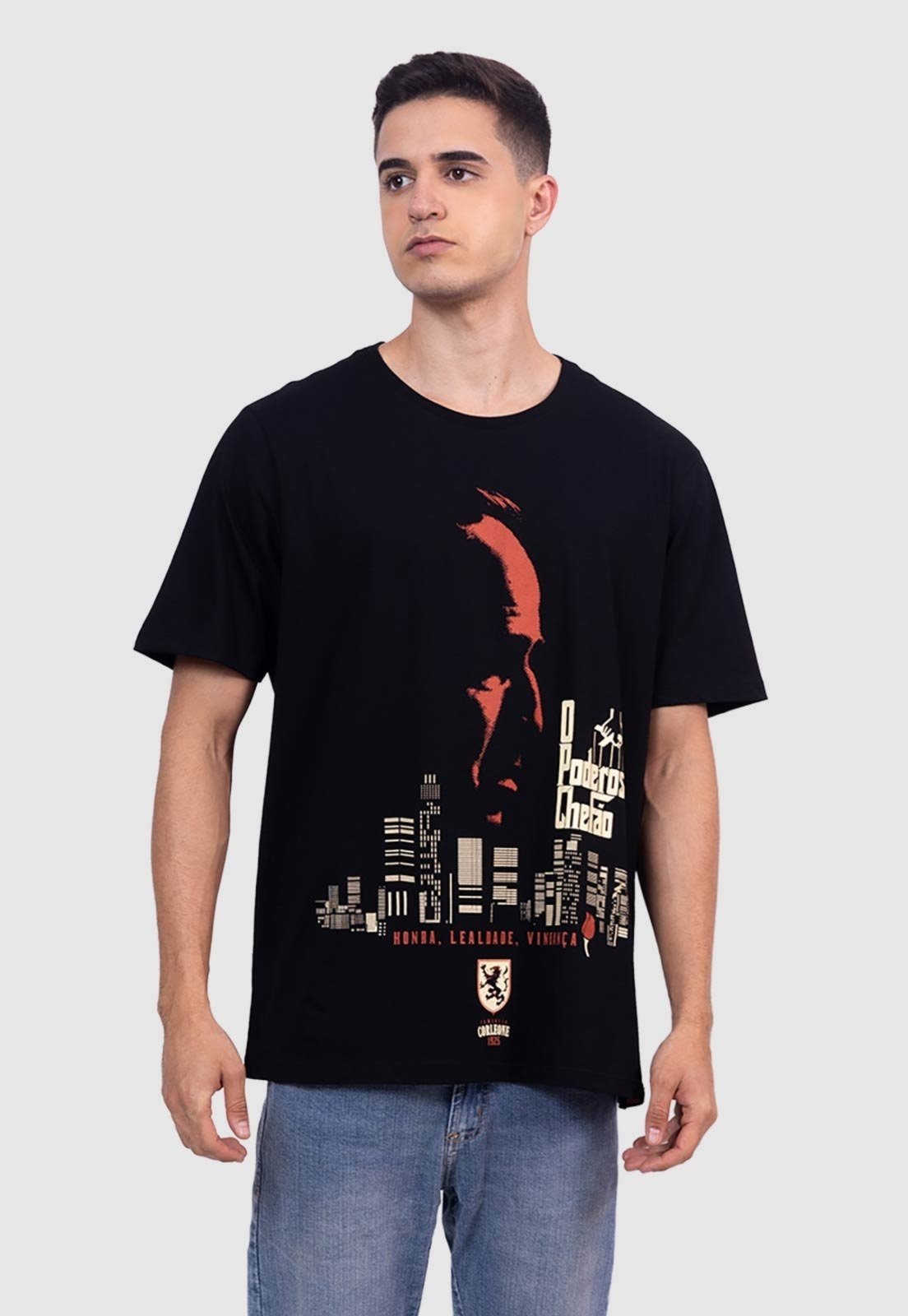 Camiseta Piticas O Poderoso Chefão Honra, Lealdade, Vingança Preto