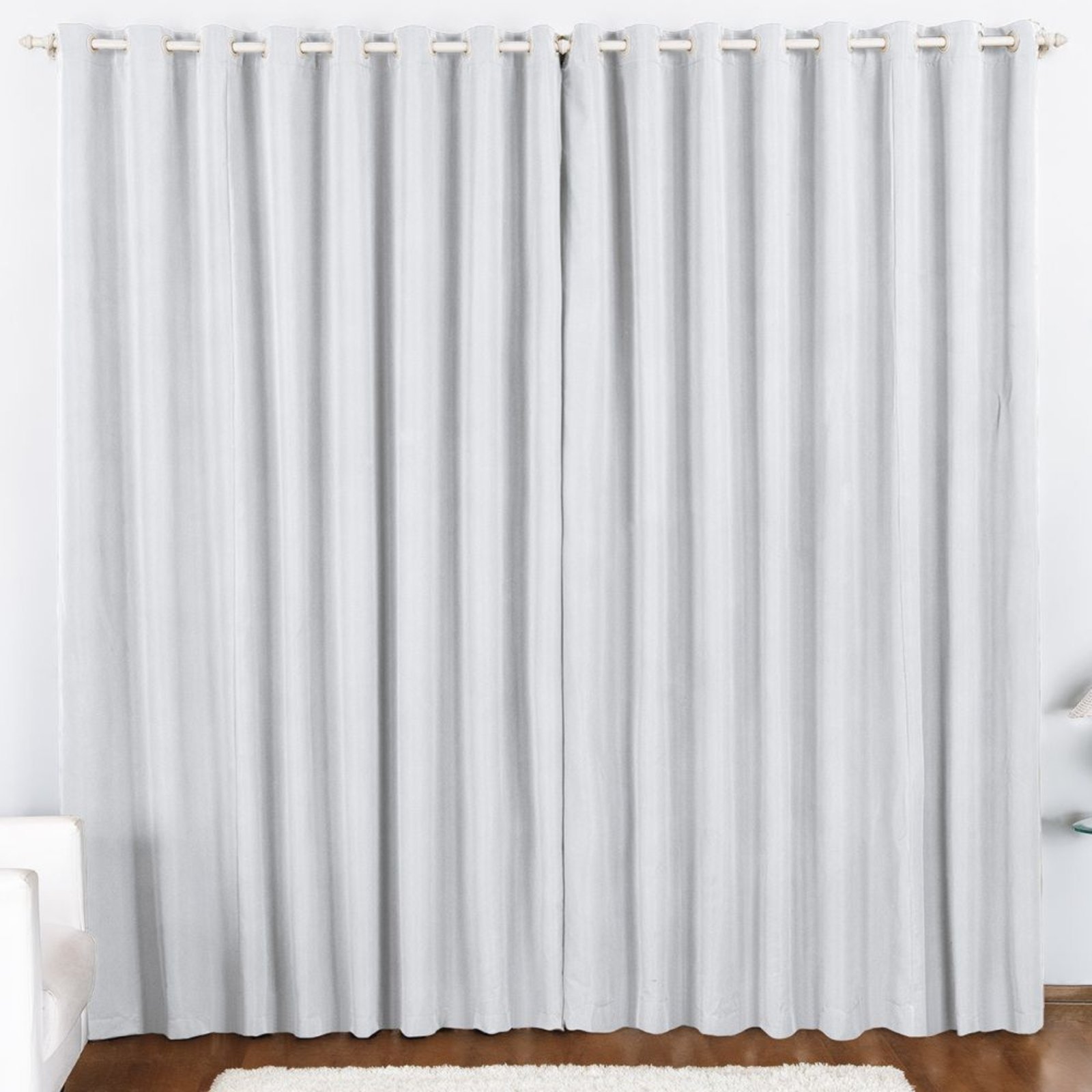 Cortina 2 Mts Sala Quarto Oxford para Trilho Suisso Baratissima Branco