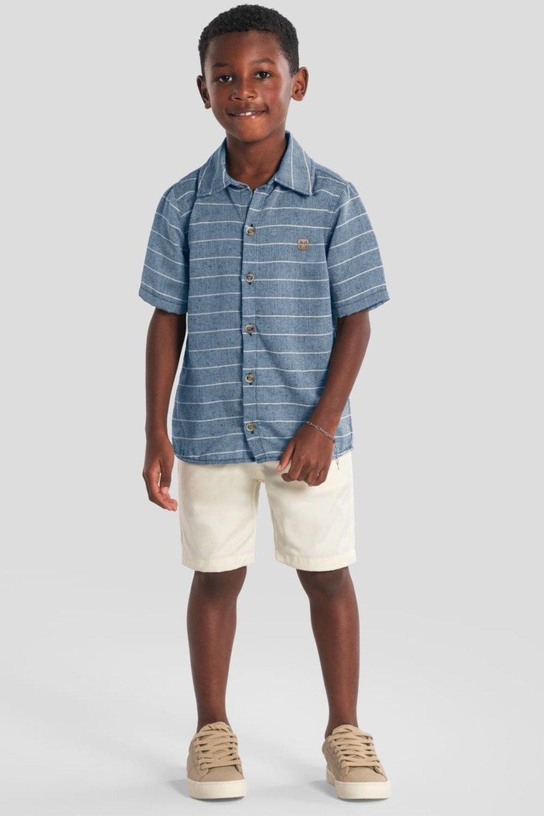 Infantil - Camisa menino fio tinto listrado Mundi