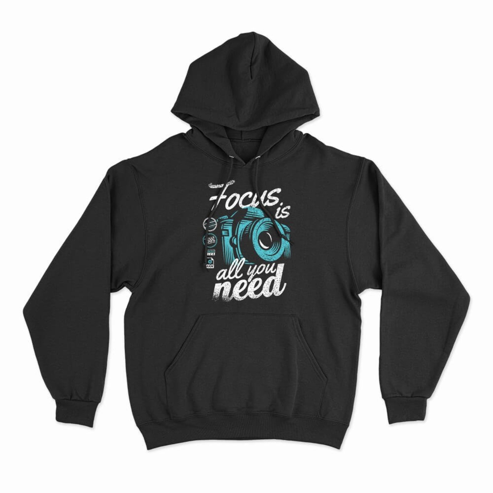 Moletom Com Capuz Focus Is All You Need - Preto - Casual - Studio Geek