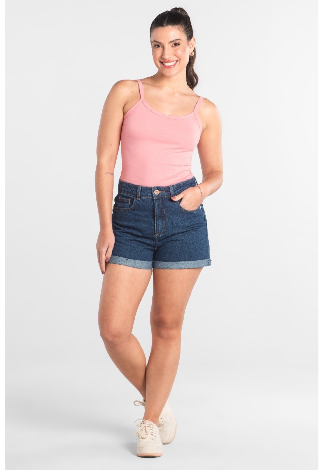 Regata Feminina em Cotton Just Basic Rosa