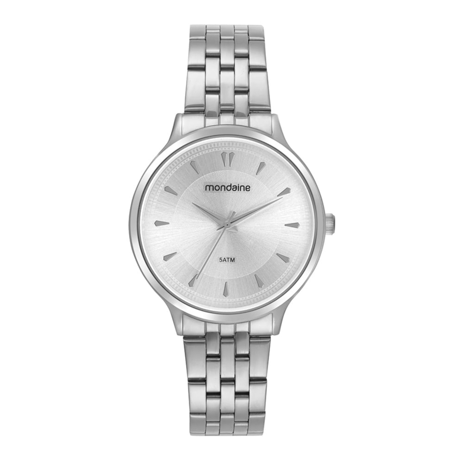 Relógio Feminino Visor Texturizado Prata Mondaine