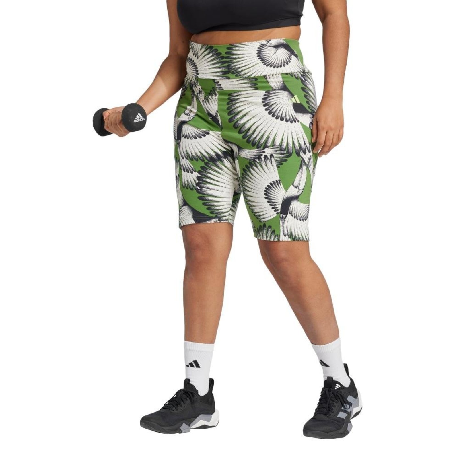 Shorts Ciclista adidas x FARM (Plus Size) adidas Sportswear Branco
