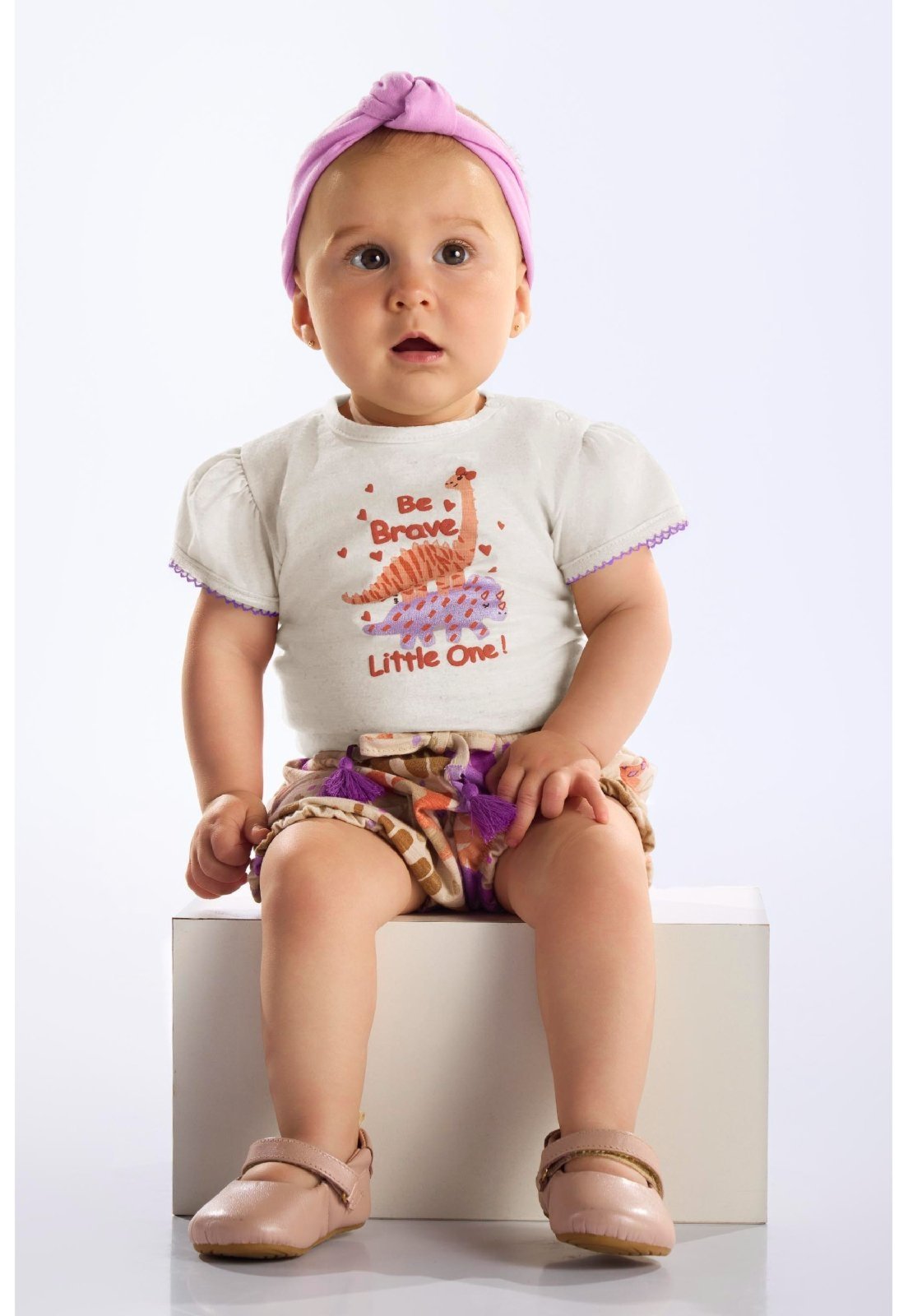 Infantil - Conjunto Dino para Menina Up Baby Rosa