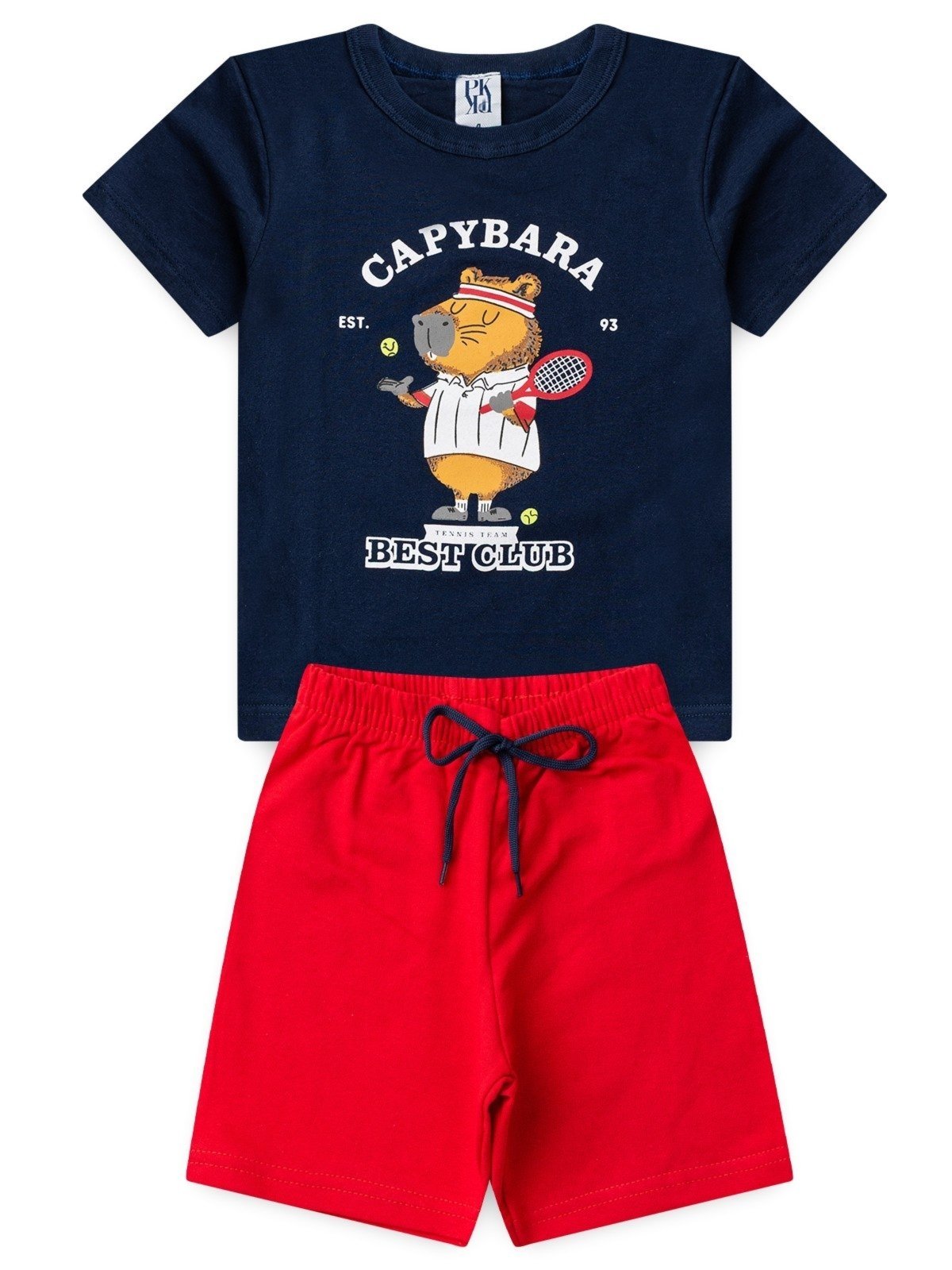 Vista 2 Infantil - Conjunto Platinum Capivara Tenista PLATINUM KIDS azul marinho PLATINUM KIDS azul marinho