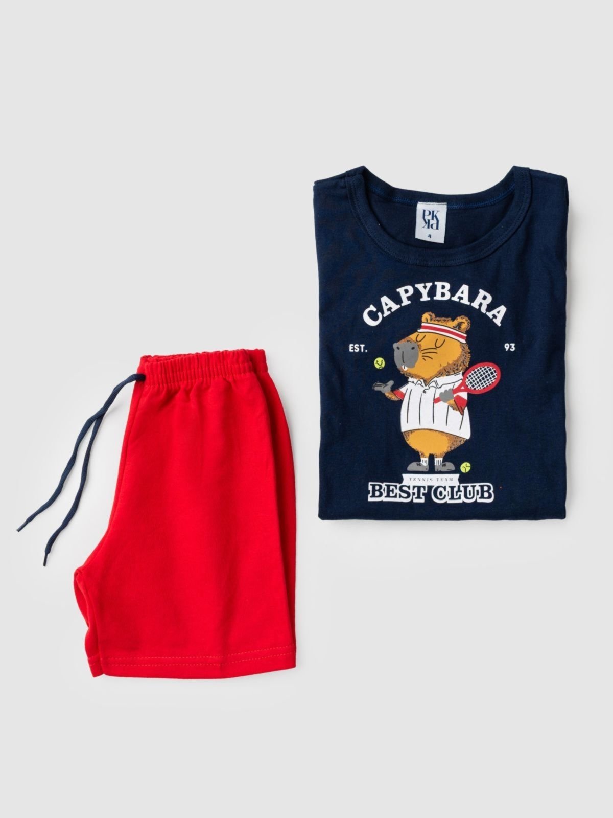 Vista 3 Infantil - Conjunto Platinum Capivara Tenista PLATINUM KIDS azul marinho PLATINUM KIDS azul marinho