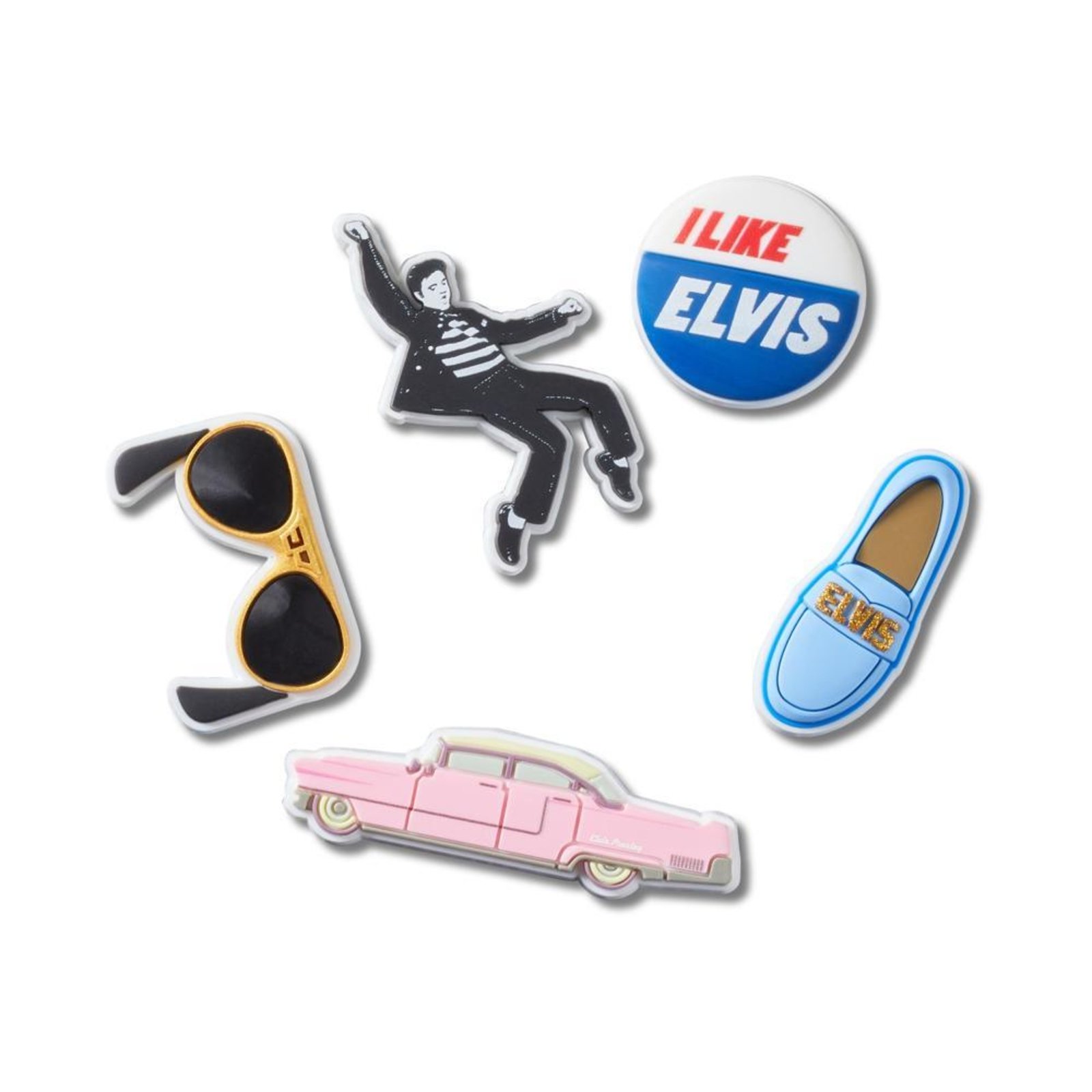 Vista 2 Infantil - Jibbitz™ Elvis Pack Com 5 Peças UNICO Crocs branco