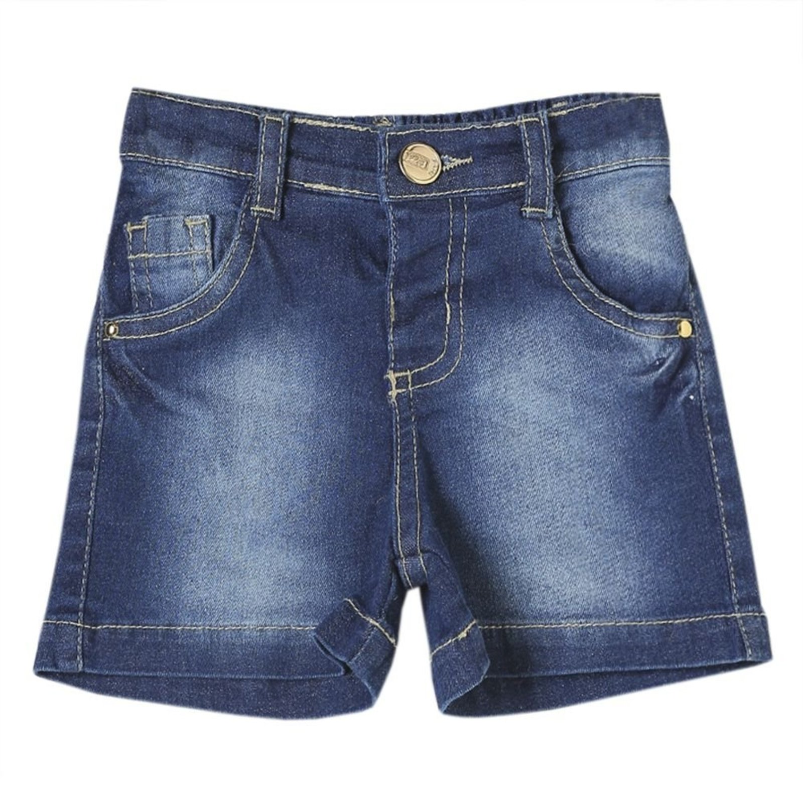 Infantil - Shorts Look Jeans Detalhe Jeans