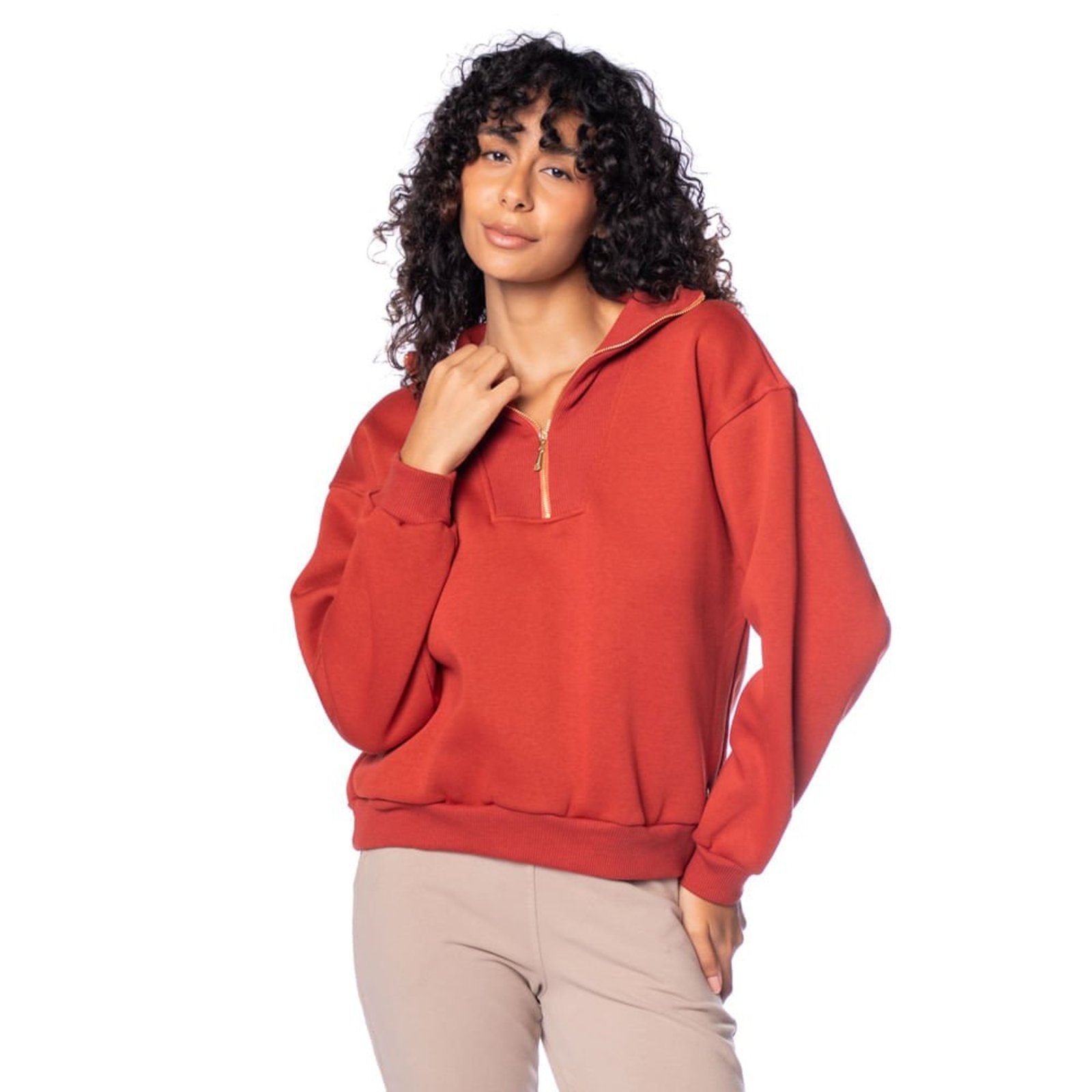 Blusão Feminino Endless Moletom Gola Alta Telha