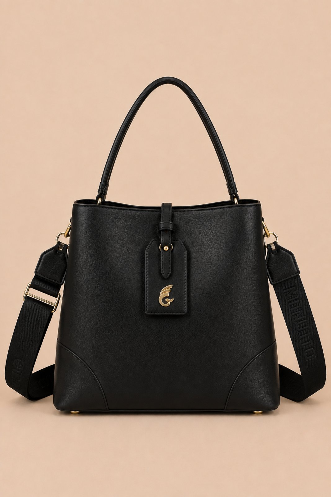 Bolsa Média Shoulder D Bell Outlet Fashion Preto