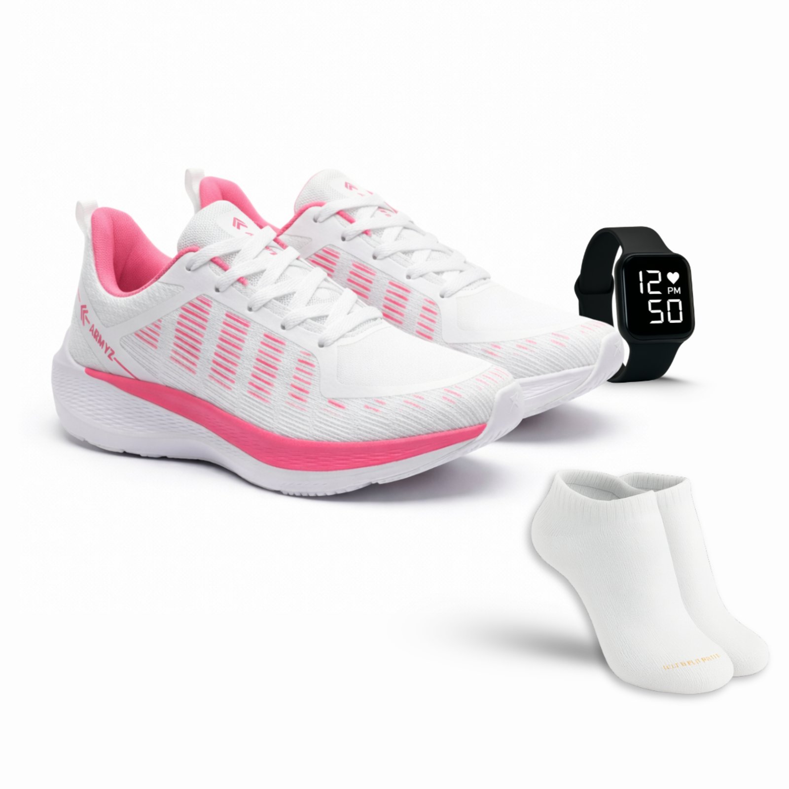Kit Tênis Esportivo Caminhada + Relógio Digital + Meia Confortável