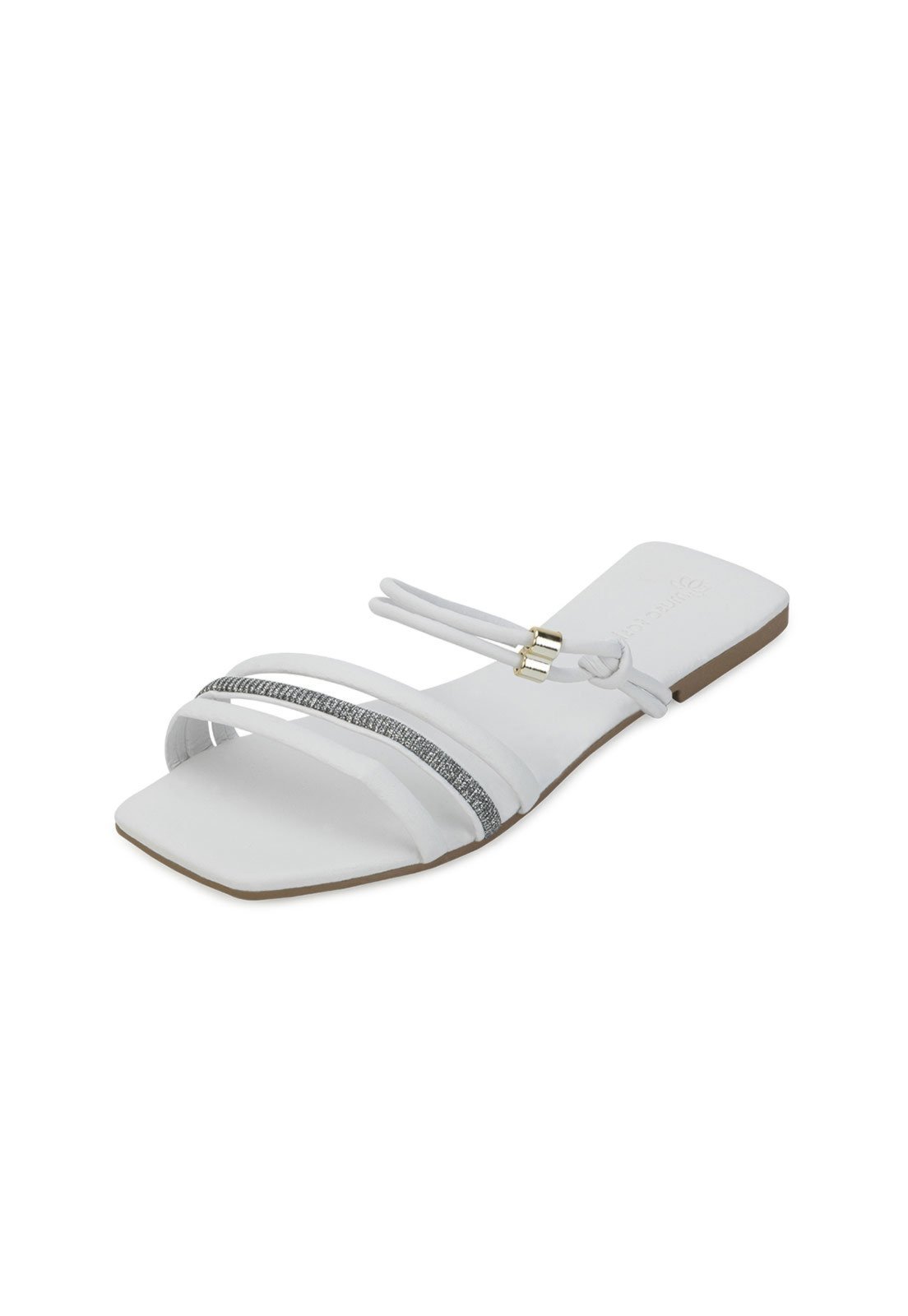 Rasteira Musa Fashion MF23-43257 Branco-Prata