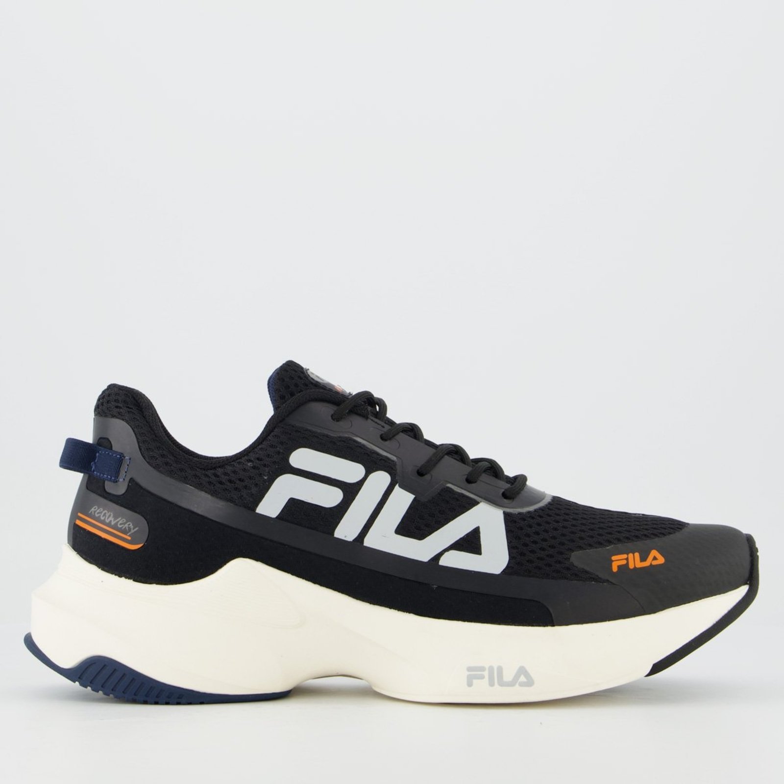 Tênis Fila Recovery Preto e Prata
