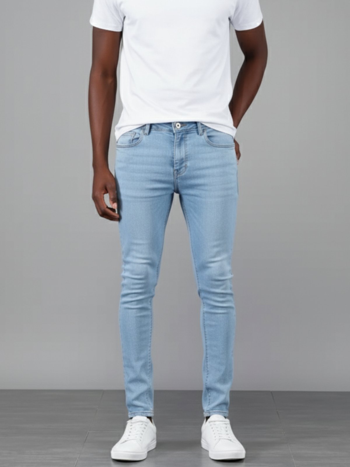 Calça Jeans Masculina 5 Estilos Azul Claro Básica e Confortável
