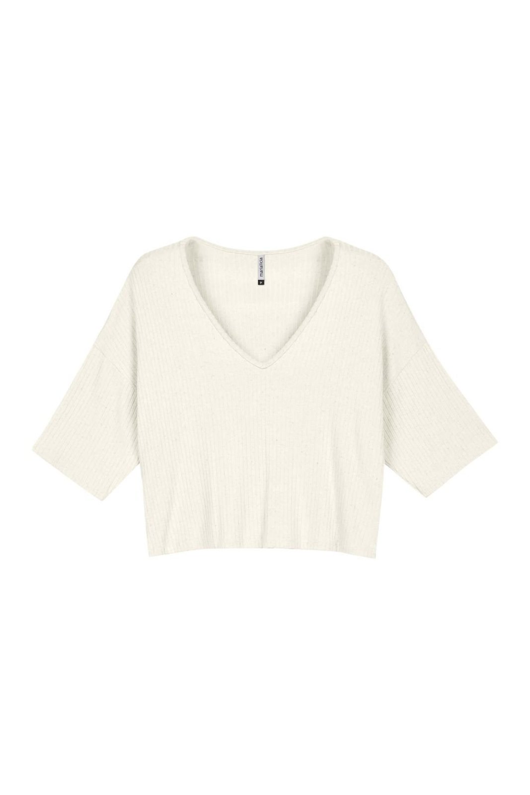 Blusa Feminina Comfy Canelada Decote V Marialícia Bege