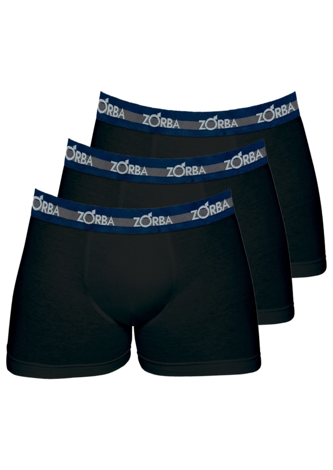 Kit com 3 Cuecas Boxer Zorba 702 Preto