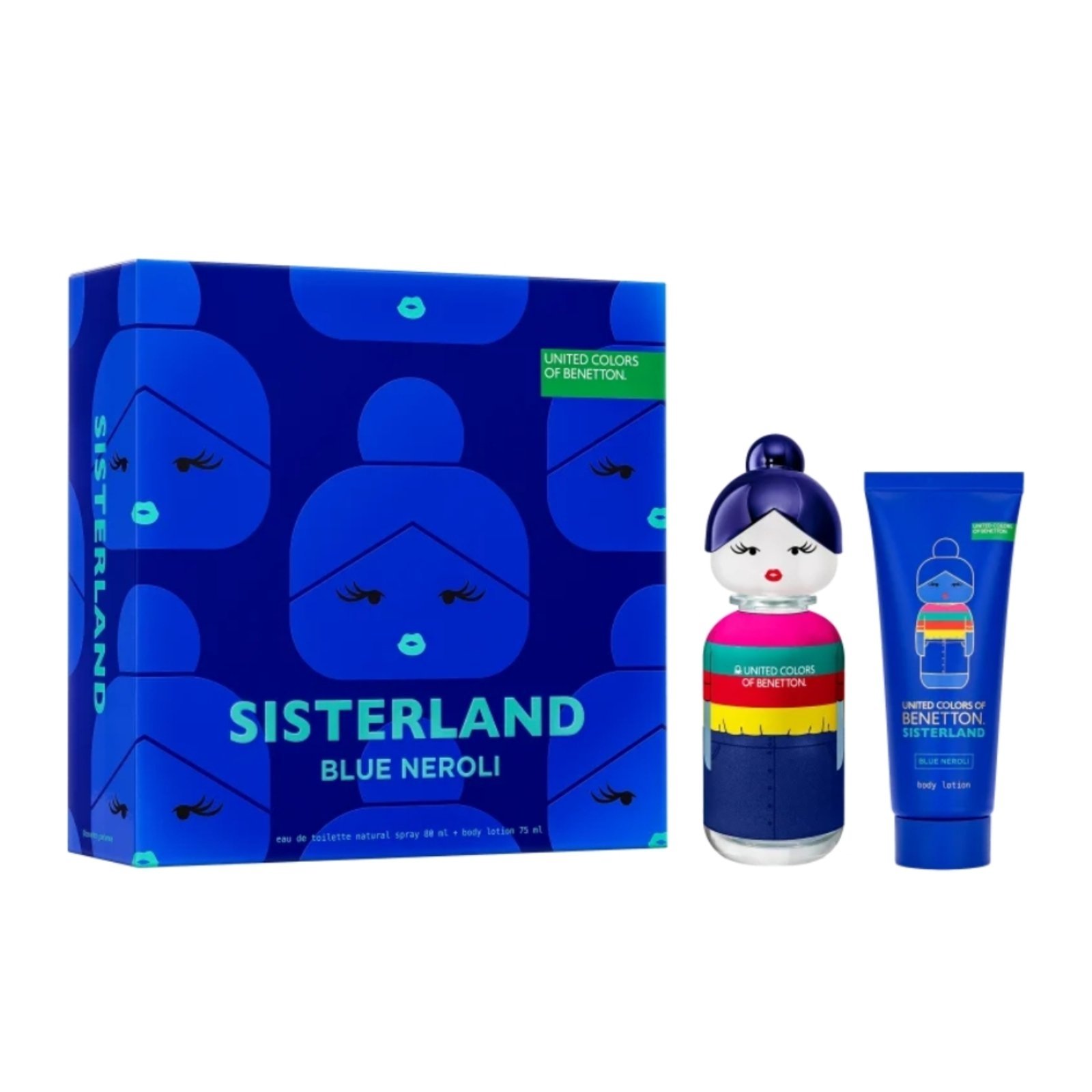 Kit Sisterland Blue Neroli Eau de Toilette Perfume Feminino 80ml + Creme Corporal 75ml Benetton Azul