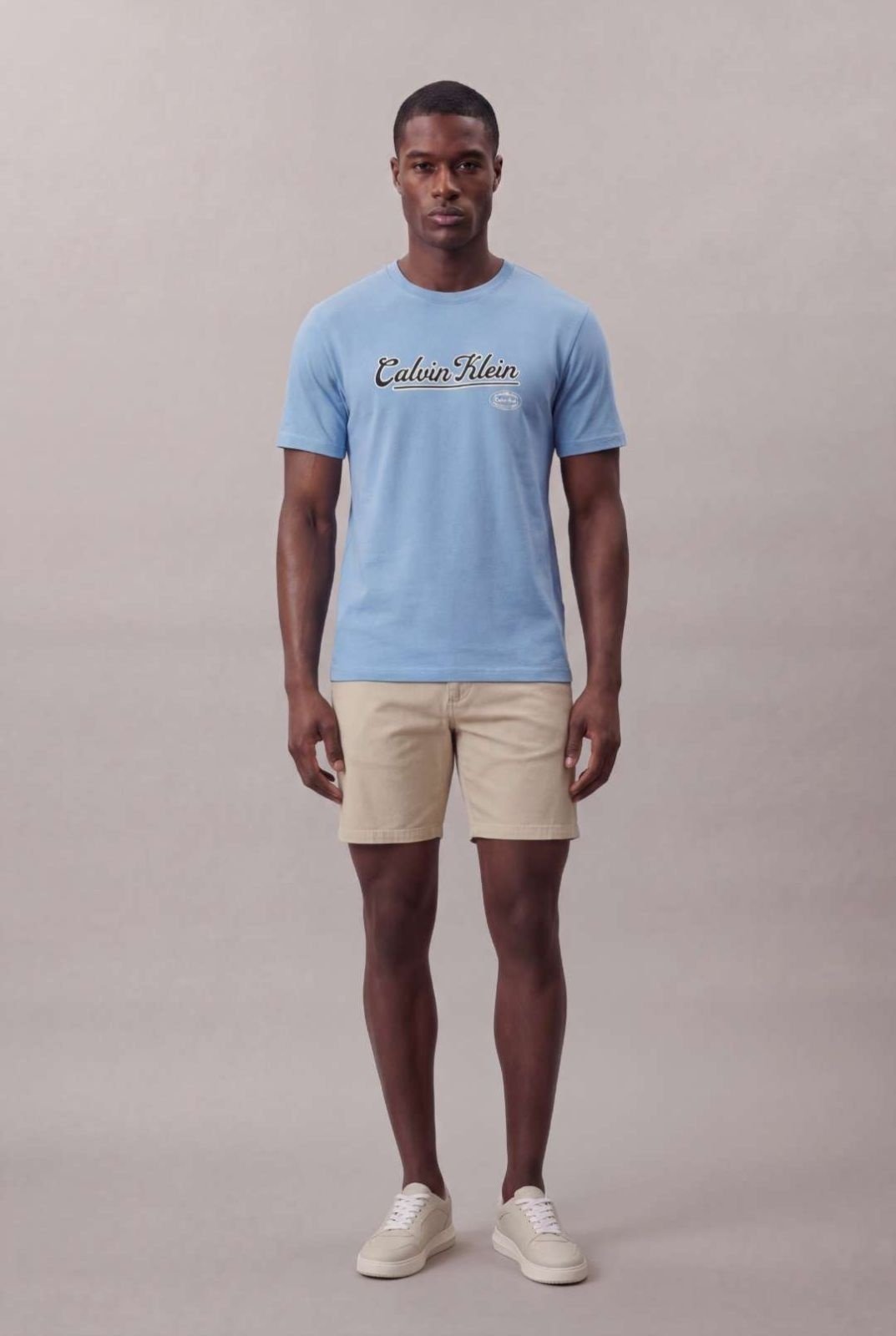 Camiseta Manga Curta Calvin Klein Jeans Masculino Calvin Bordado - Azul Claro Calvin Klein Jeans
