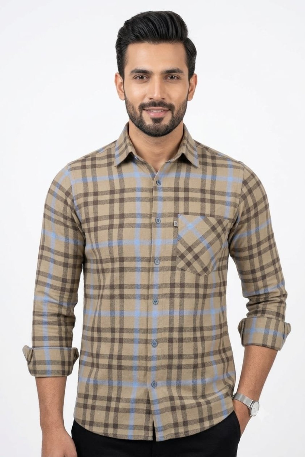Camisa Flanela Amil Xadrez Brasco Comfort Com Bolso Manga longa Luxo Cor08