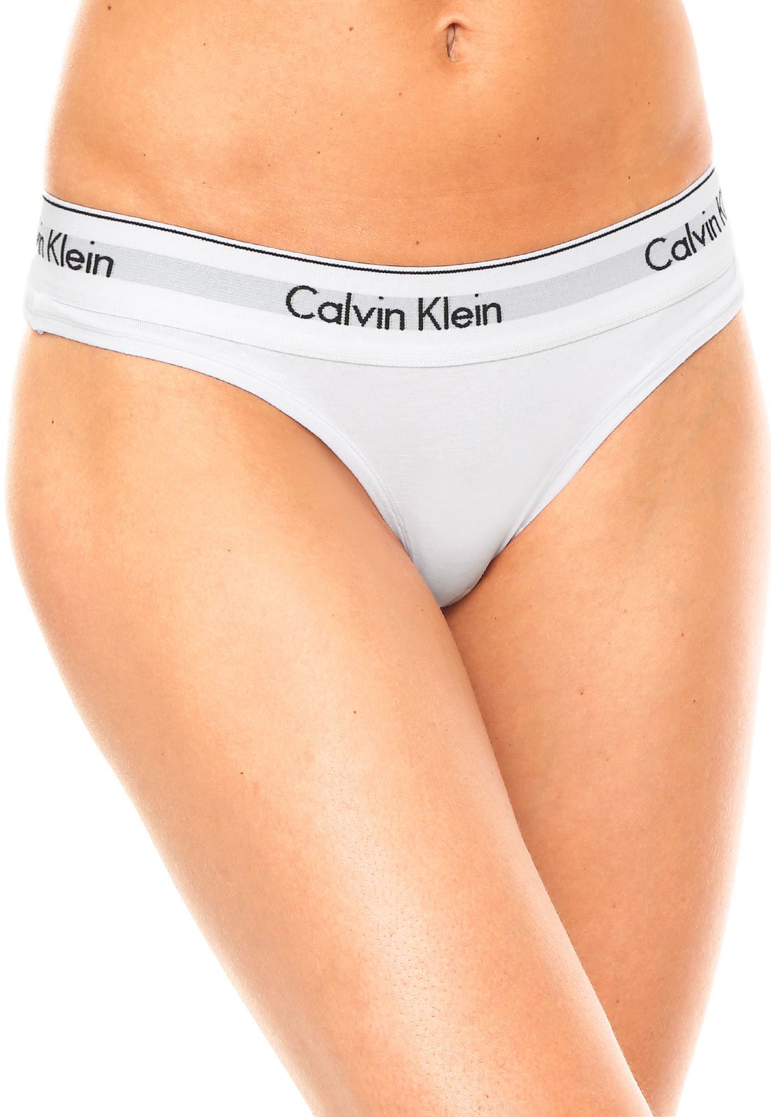 Calcinha Calvin Klein Underwear Biquíni Logo Branca