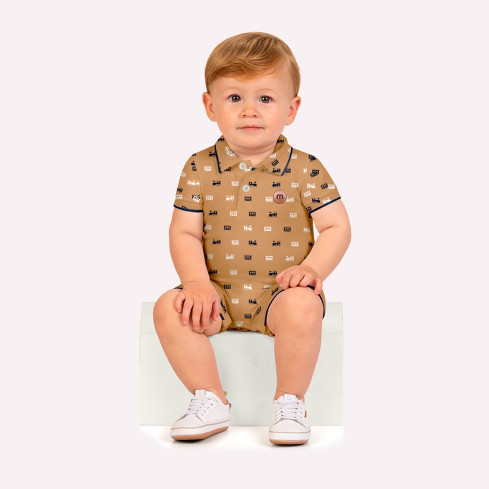 Infantil - Macaquinho Menino em Cotton Milon