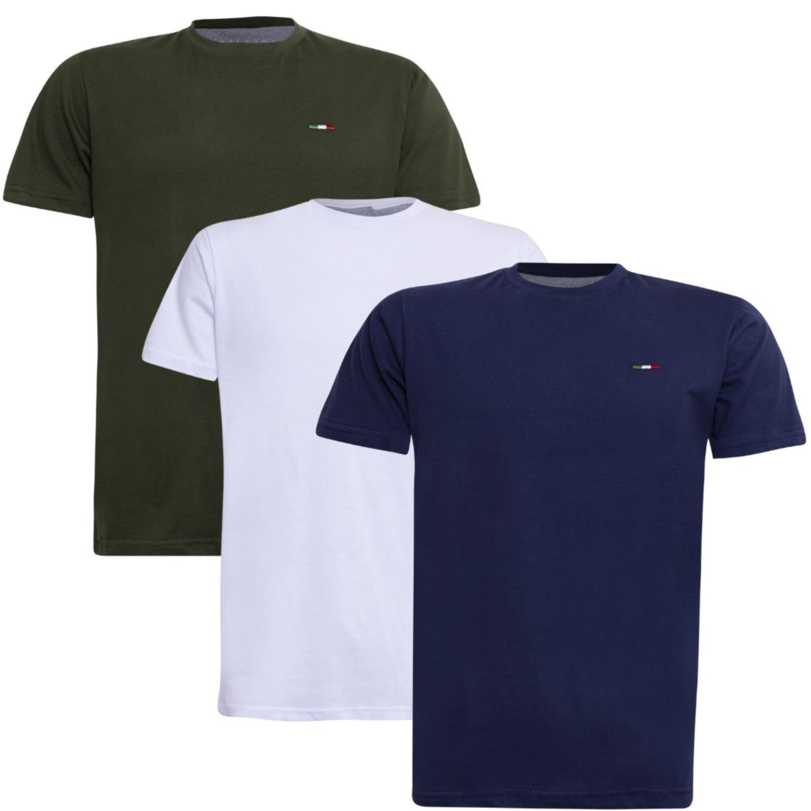 Kit 3 peças Camiseta Industrie Básica Bordada Itália Tommi Algodão Premium Masculina
