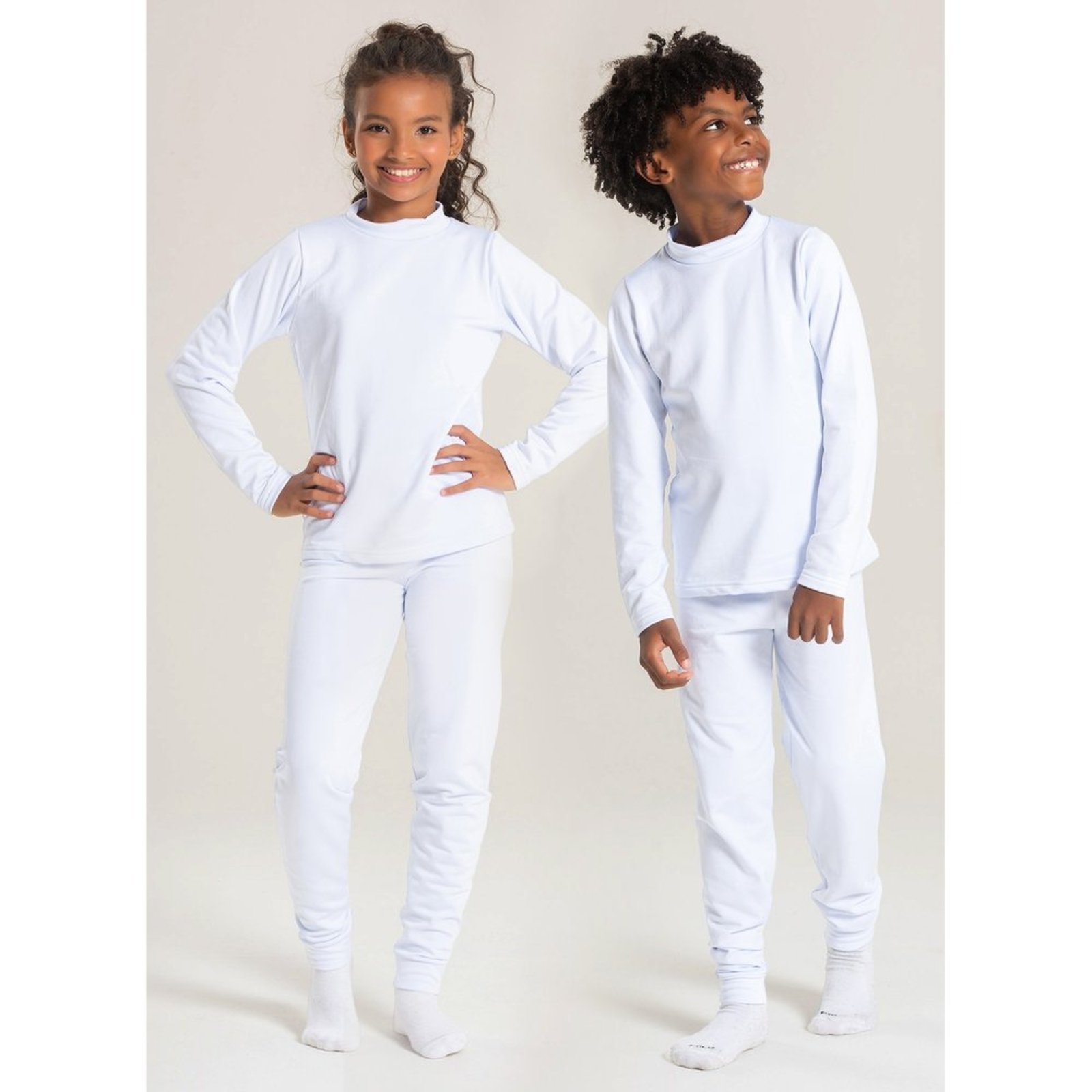 Vista 2 Infantil - Conjunto Inverno Unissex Blusa e Calça em Tecido Térmico Molekada preto Molekada preto