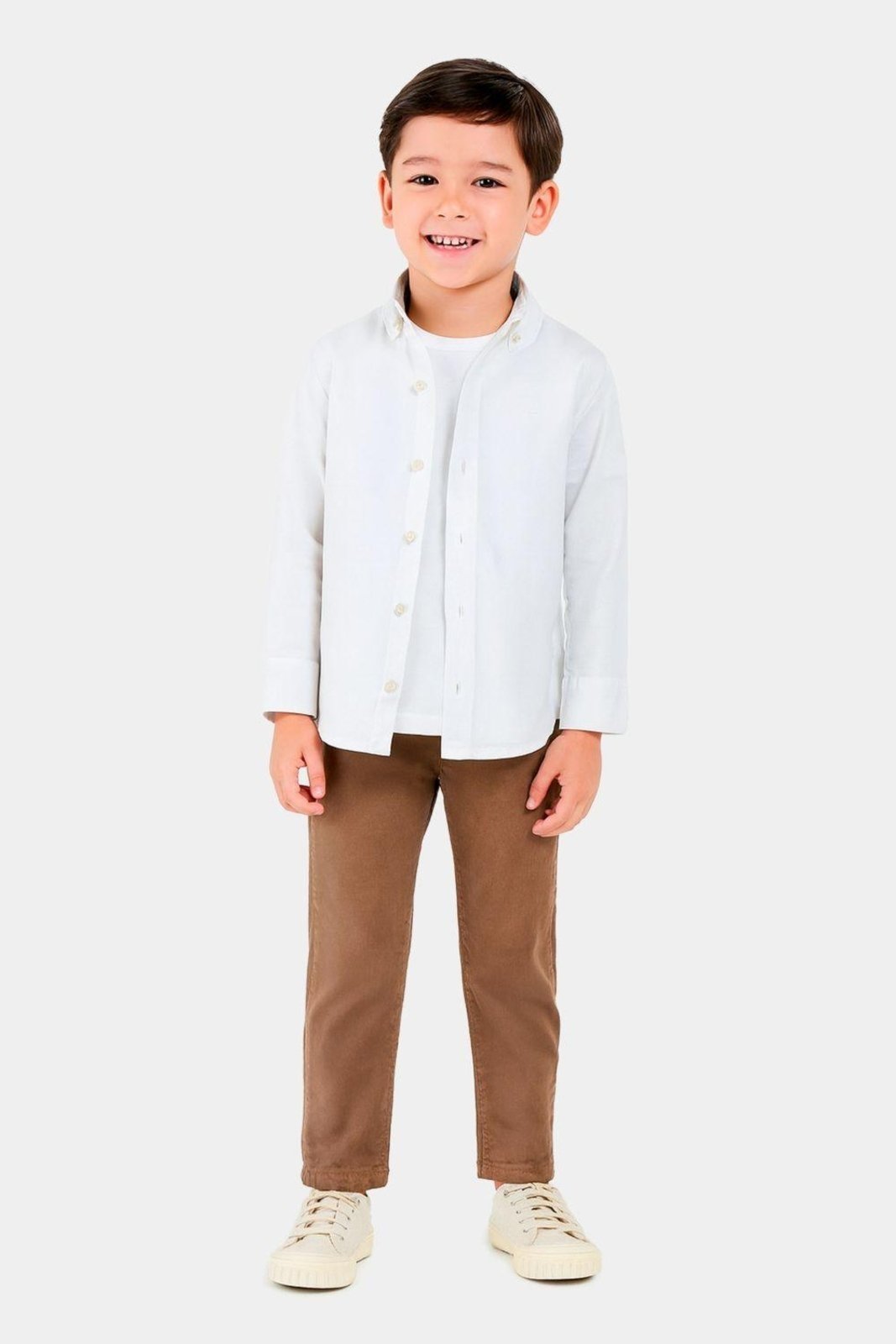 Infantil – Camisa Aramis Manga Longa Oxford Branco