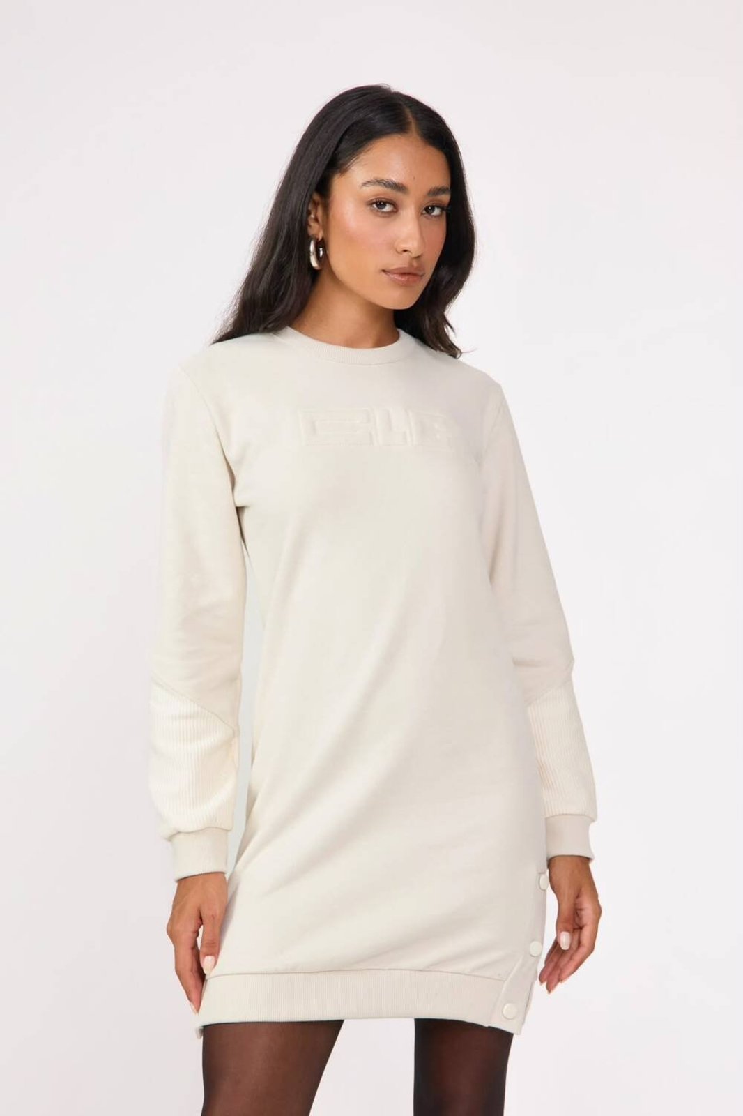 Vestido Curto Moletom Colcci Clc Bege Italian