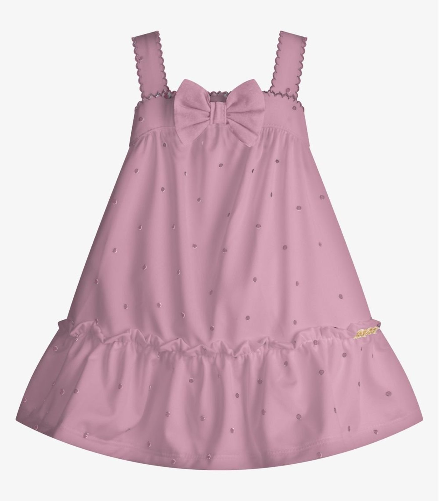 Infantil - Vestido Malha Tech Poá Trick Nick Rosa