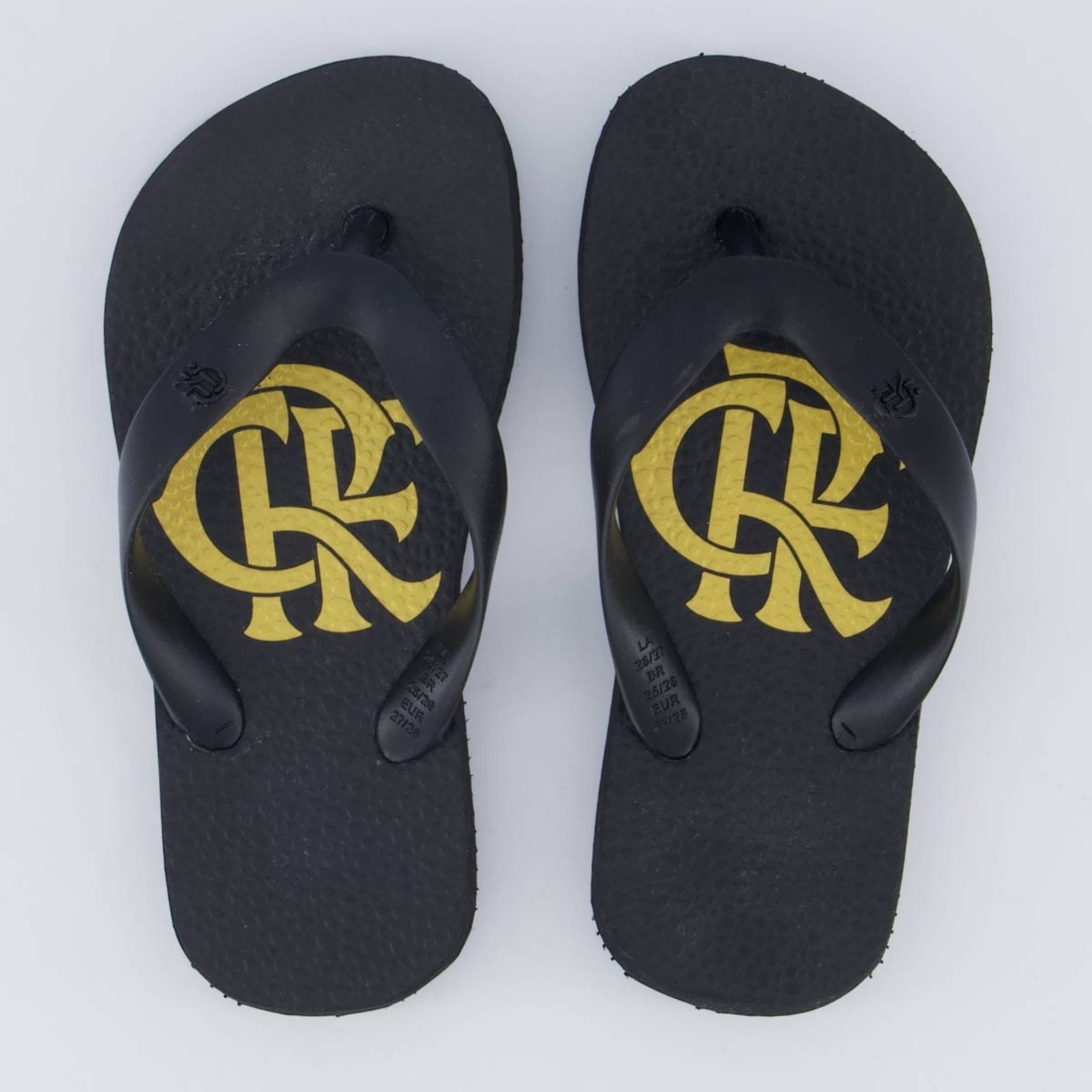 Vista 2 Chinelo Flamengo Basic CRF e Dourado Neorubber preto Neorubber preto
