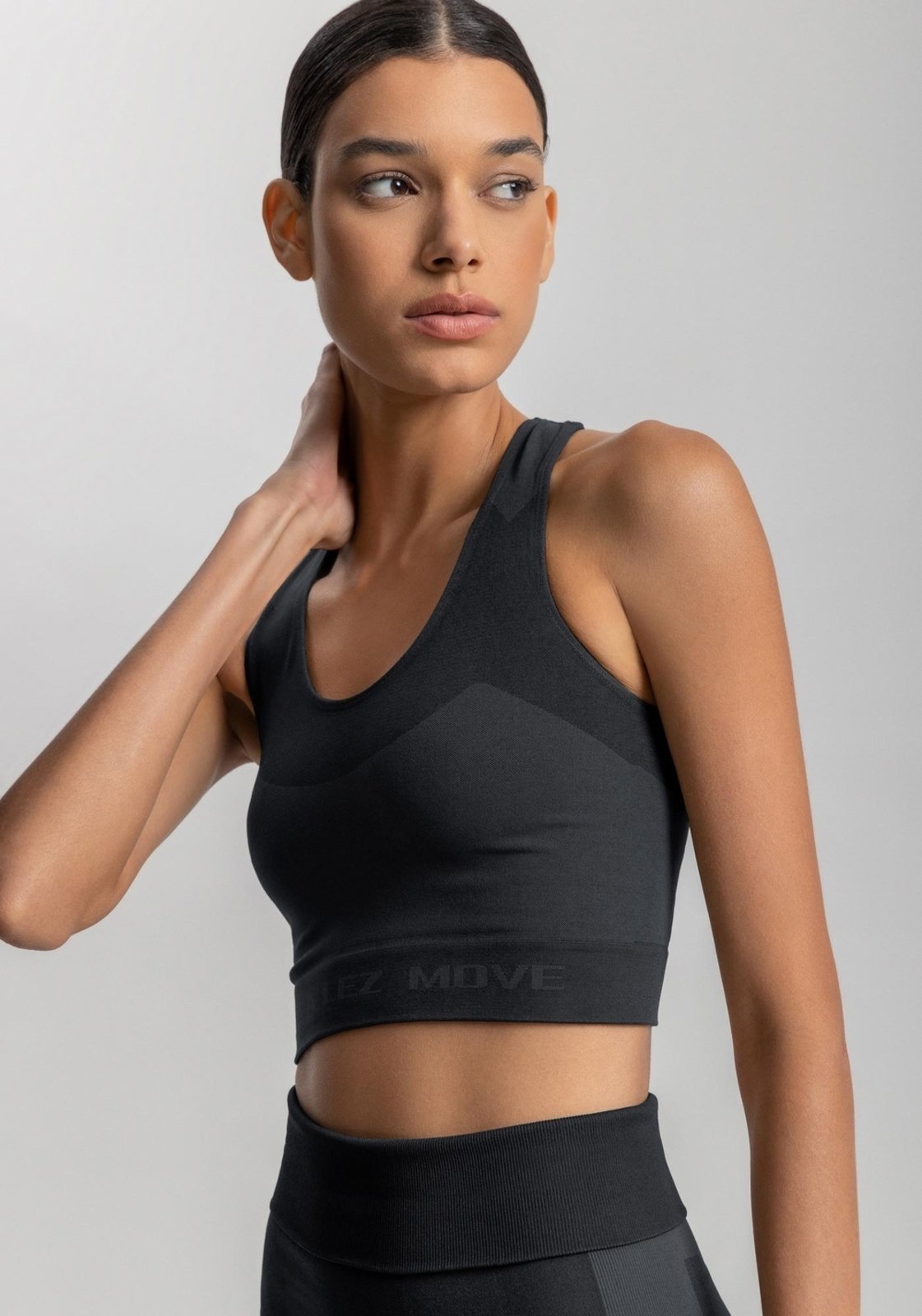 Vista 3 Top Nadador Seamless Com Decote Em U Move Lez a Lez marrom Lez a Lez marrom