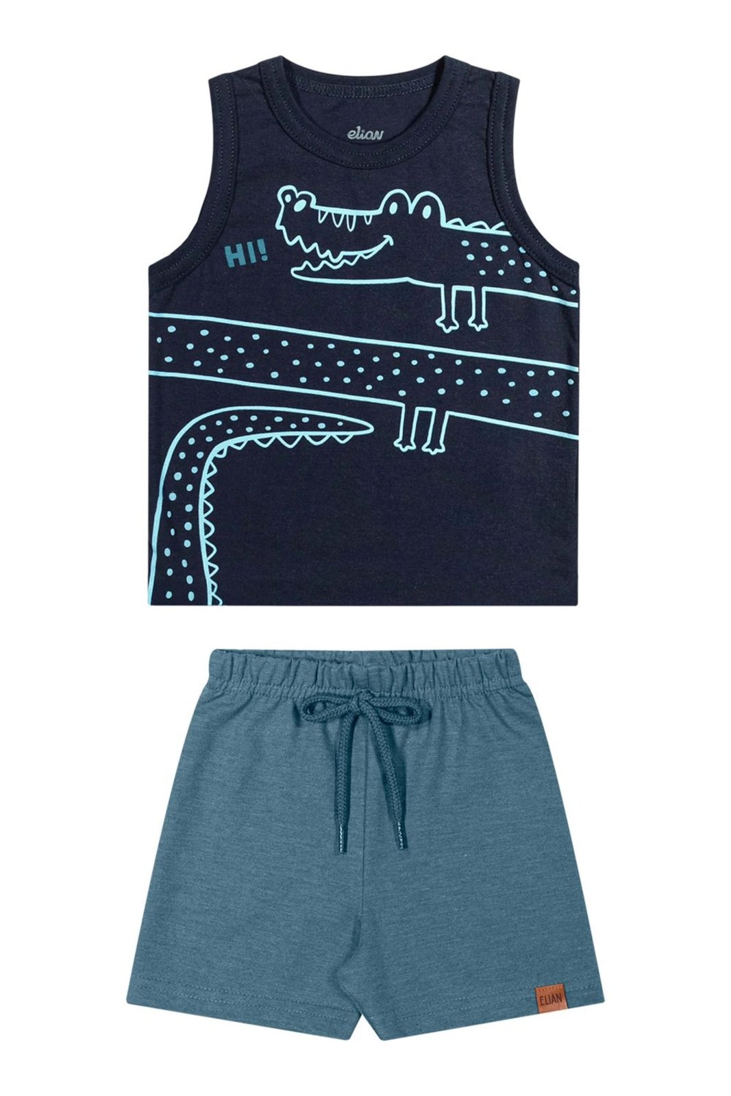 Infantil - Conjunto Menino Crocodilo Puff Elian Azul