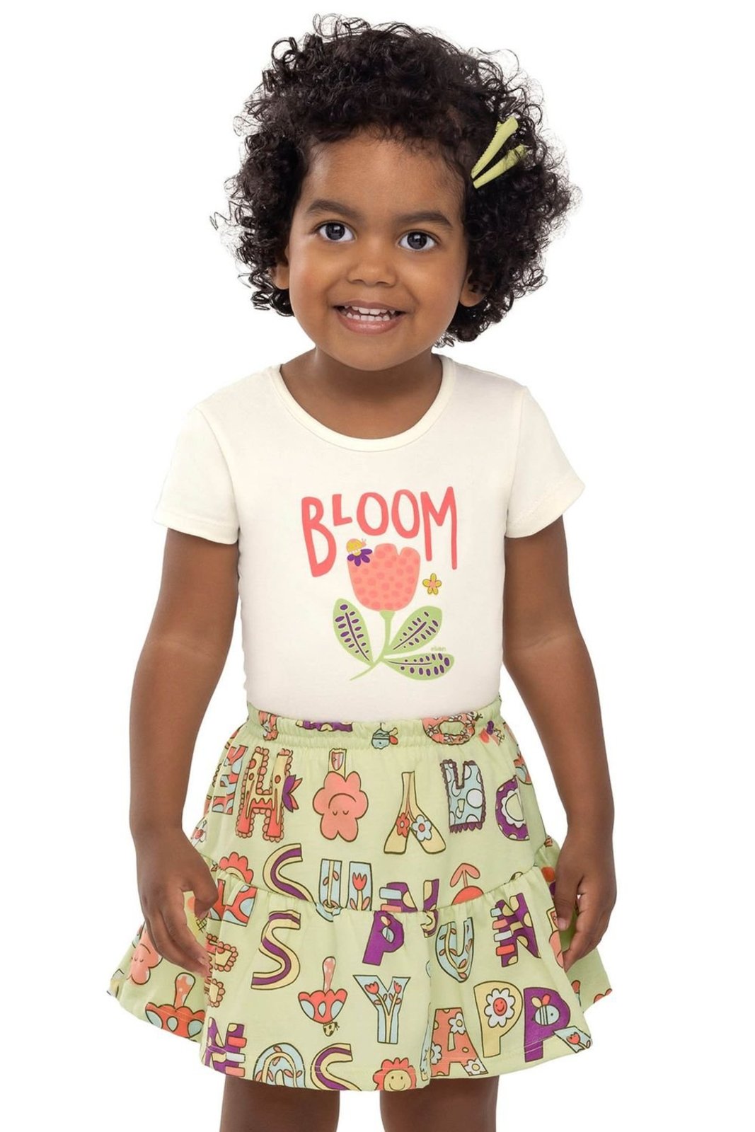 Infantil - Conjunto Curto Menina Bloom Elian Bege
