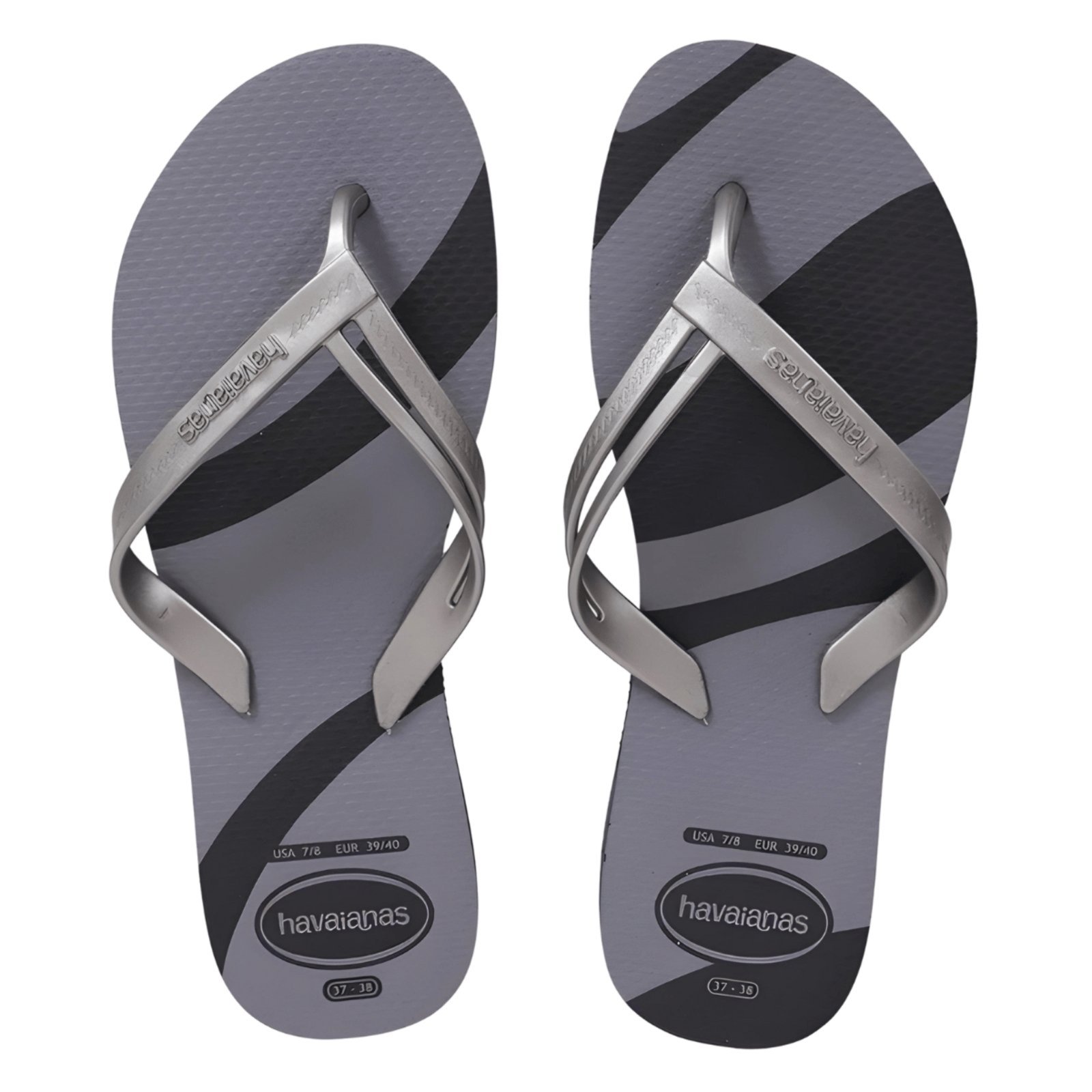 Vista 2 Chinelo Havaianas Feminino Elegance Print café Havaianas café
