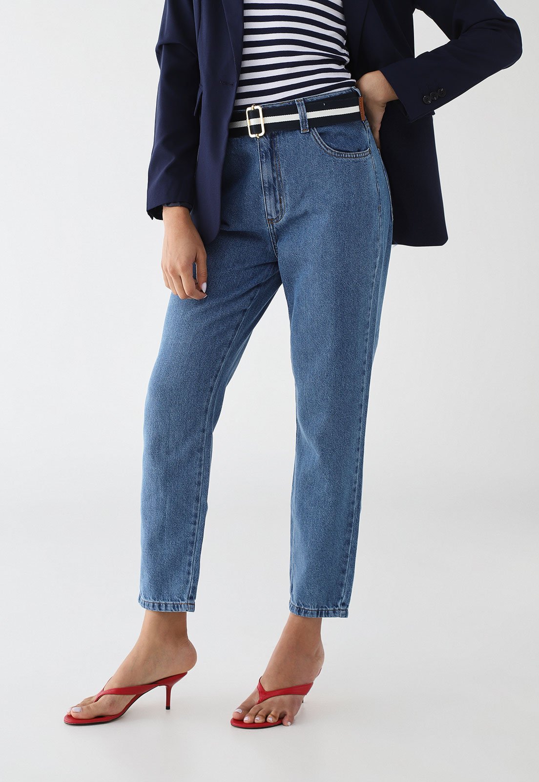 Calça Jeans Feminina Forum Cintura Alta Azul Média