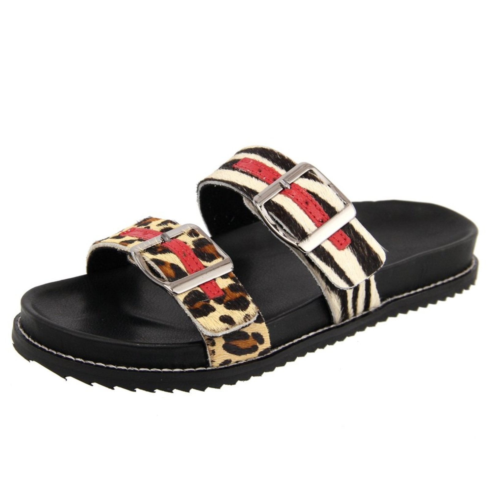 Sandália Slide Animal Print Onça Zebra Agnes Veronez