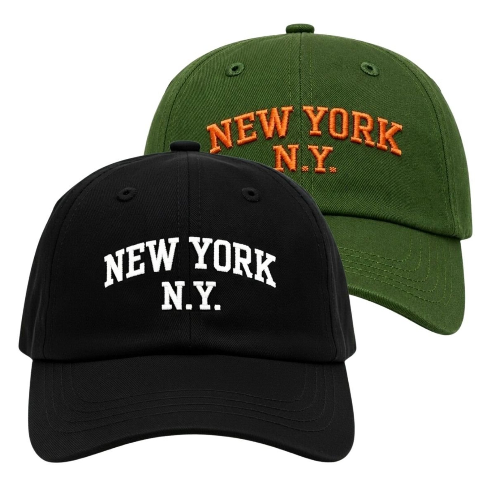 Kit 2 Bonés Aba Curva 6 Paineis com Ajuste Confortável Bordado New York