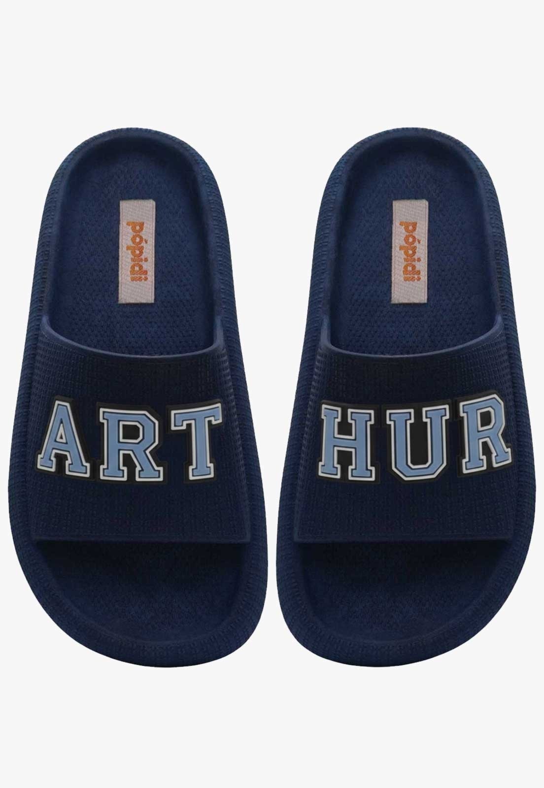 Infantil - Chinelo Pópidi Personalizado ARTHUR Estilo Nuvem Marinho