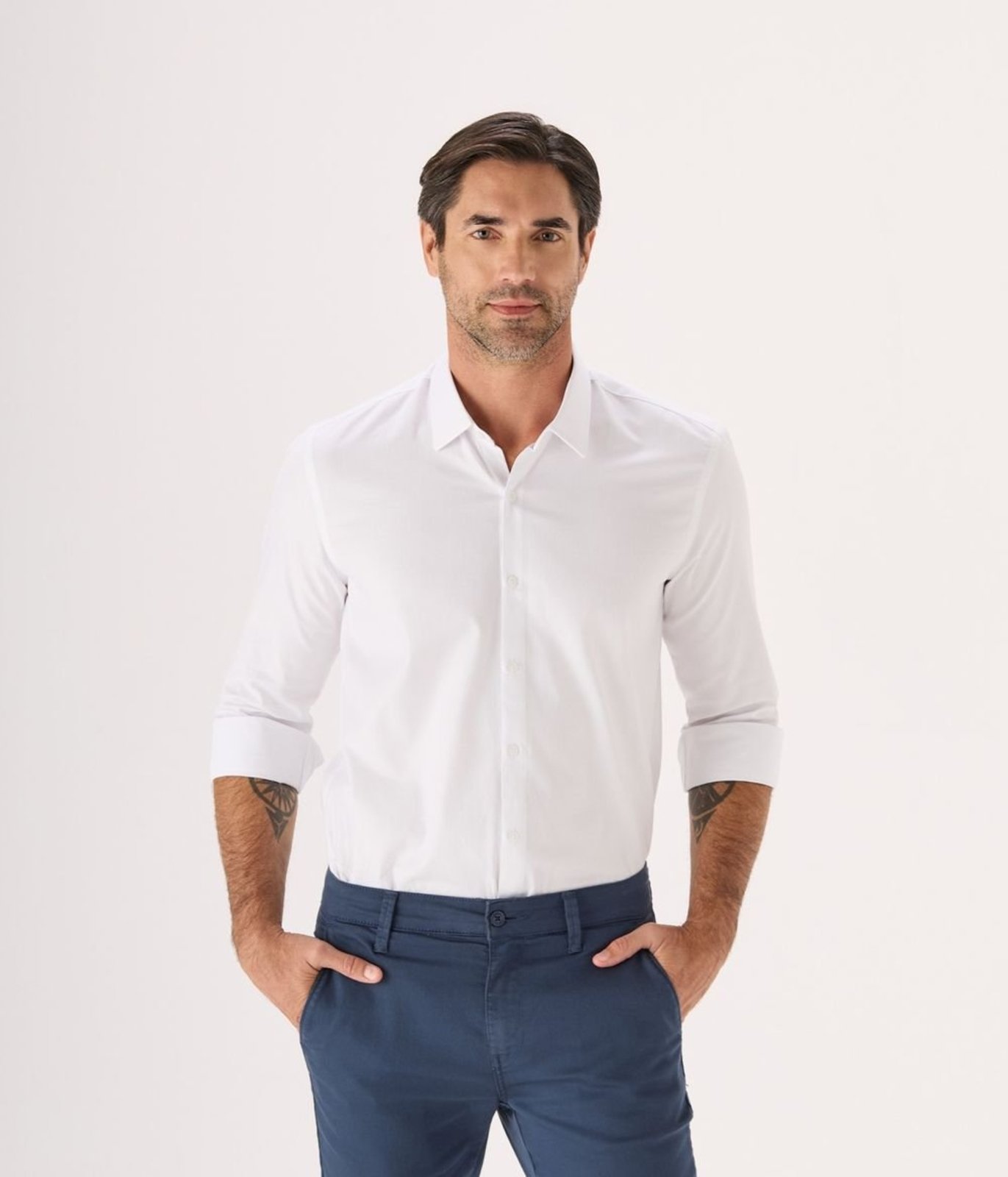 Camisa Business Makenji Slim Masculina Branca